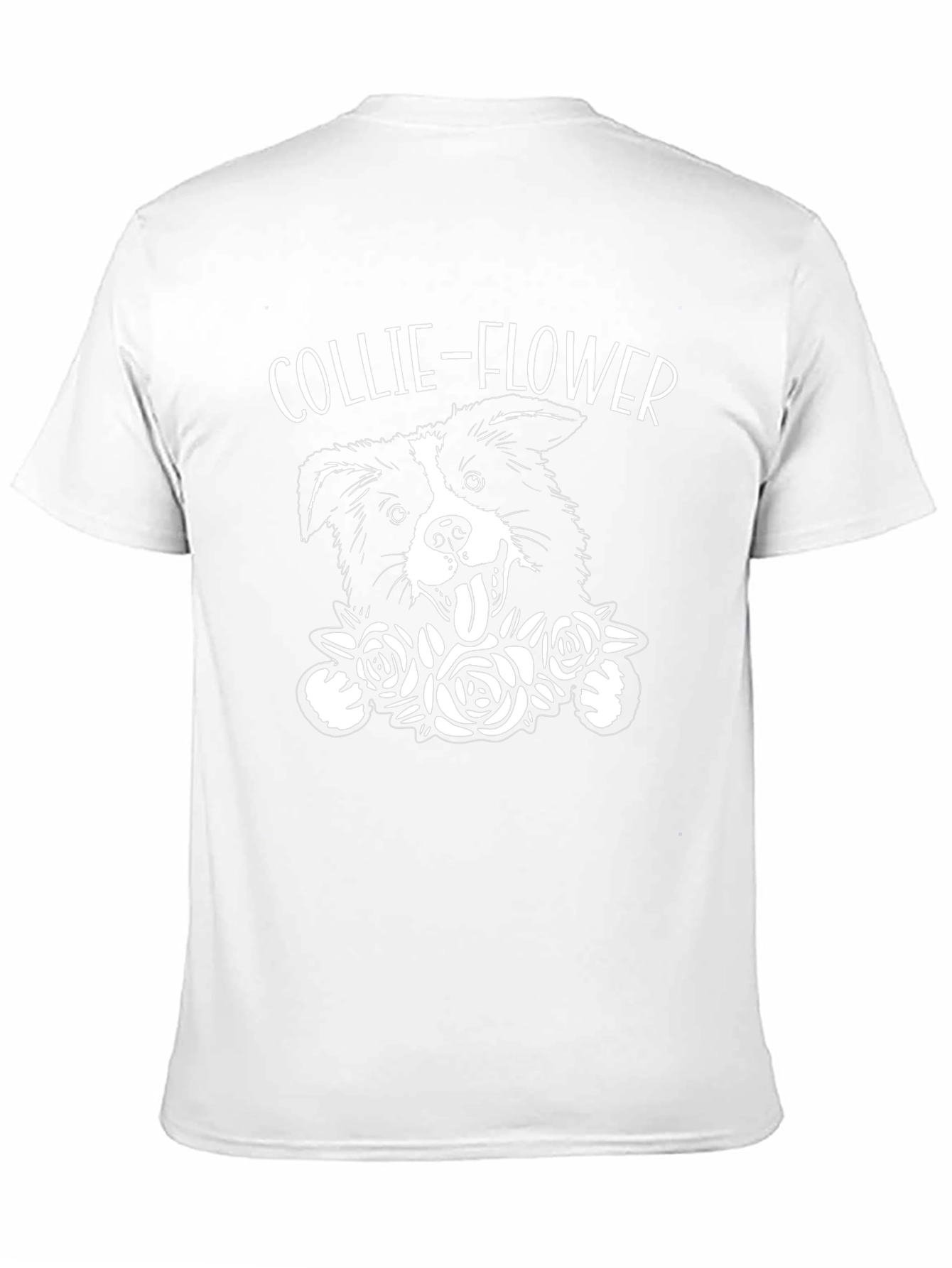 Collie-Flower Graphic T-Shirt - Dog & Floral Design