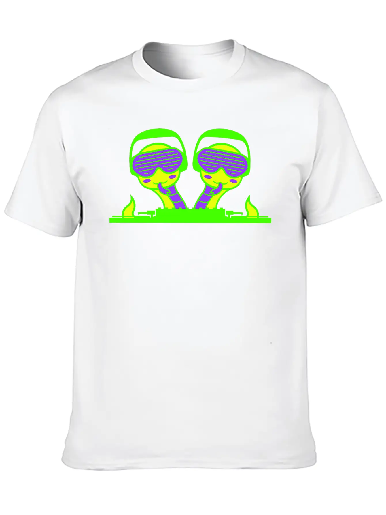 2 Funny Cool DJ Snakes Mixing Fun Music Party Club Casual Graphic T-Shirt – Simple And Comfortable Daily Wear