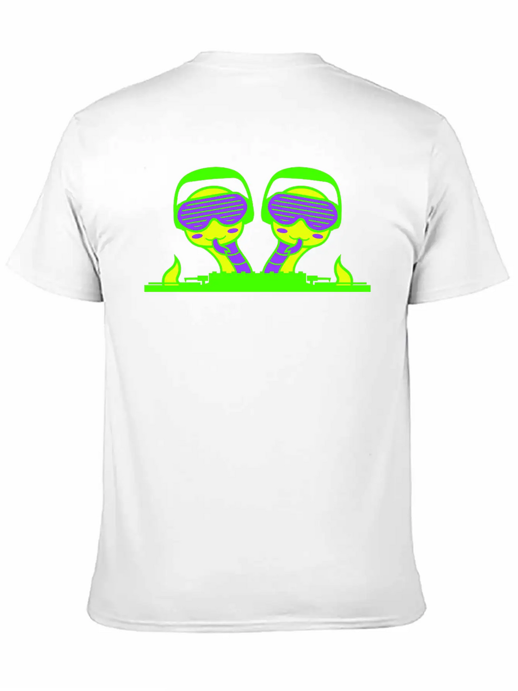 2 Funny Cool DJ Snakes Mixing Fun Music Party Club Casual Graphic T-Shirt – Simple And Comfortable Daily Wear