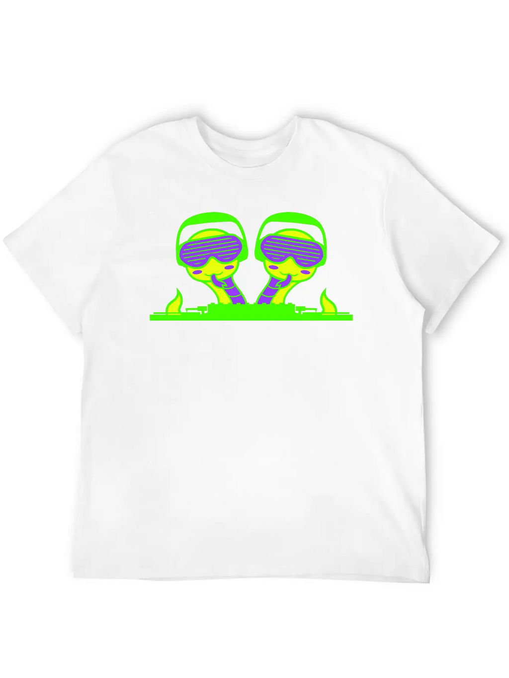 2 Funny Cool DJ Snakes Mixing Fun Music Party Club Casual Graphic T-Shirt – Simple And Comfortable Daily Wear