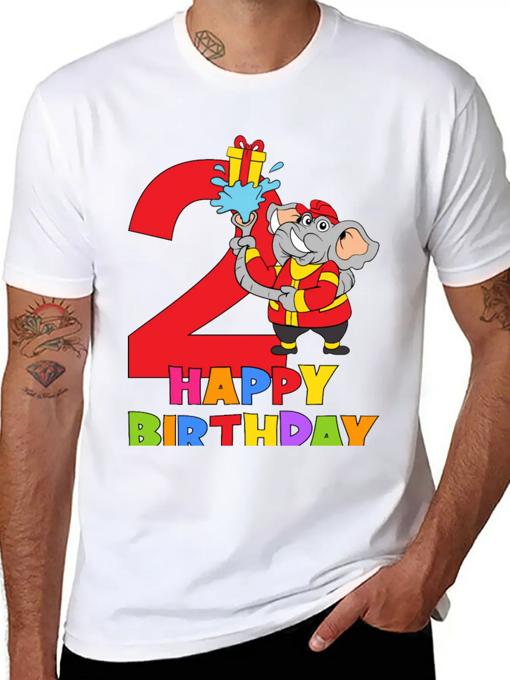 2 Years Old 2nd Birthday Firefighter Fireman Breathable Soft Cotton T-Shirt – Timeless Casual Look