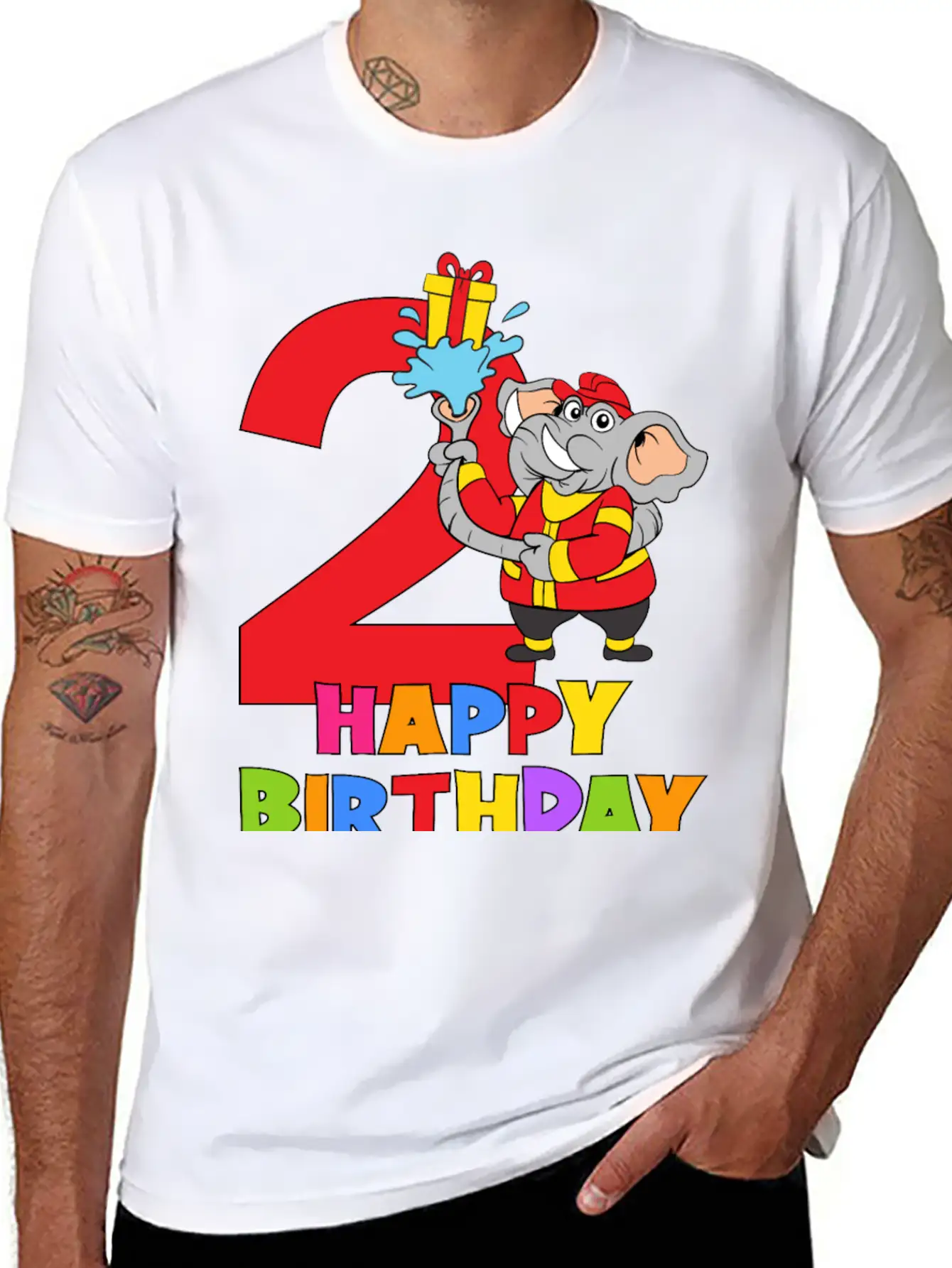 2 Years Old 2nd Birthday Firefighter Fireman Breathable Soft Cotton T-Shirt – Timeless Casual Look