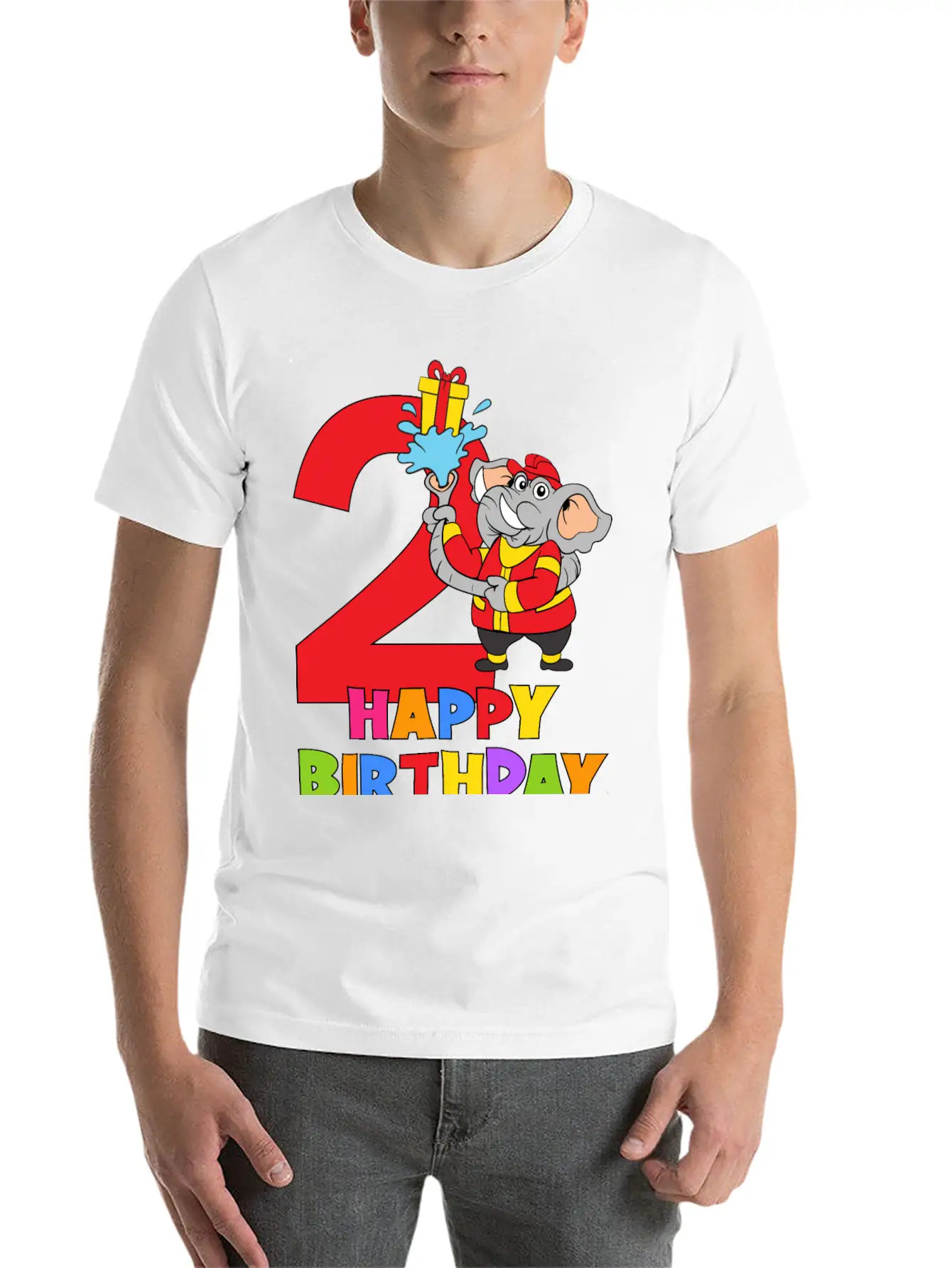 2 Years Old 2nd Birthday Firefighter Fireman Breathable Soft Cotton T-Shirt – Timeless Casual Look