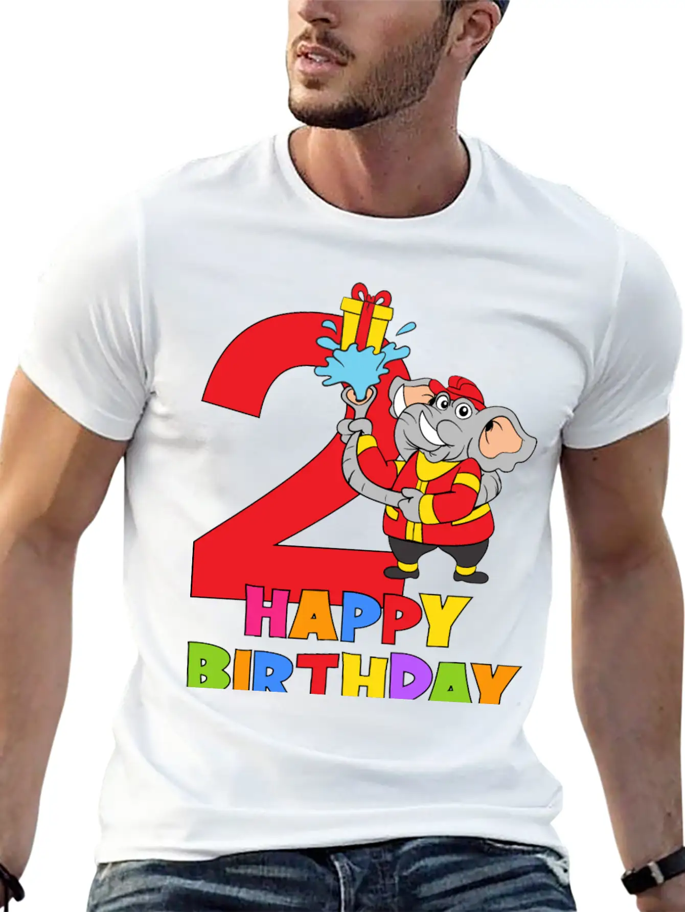 2 Years Old 2nd Birthday Firefighter Fireman Breathable Soft Cotton T-Shirt – Timeless Casual Look