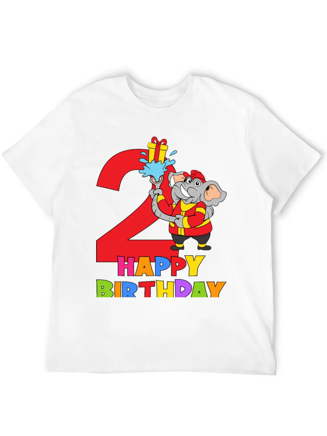 2 Years Old 2nd Birthday Firefighter Fireman Breathable Soft Cotton T-Shirt – Timeless Casual Look