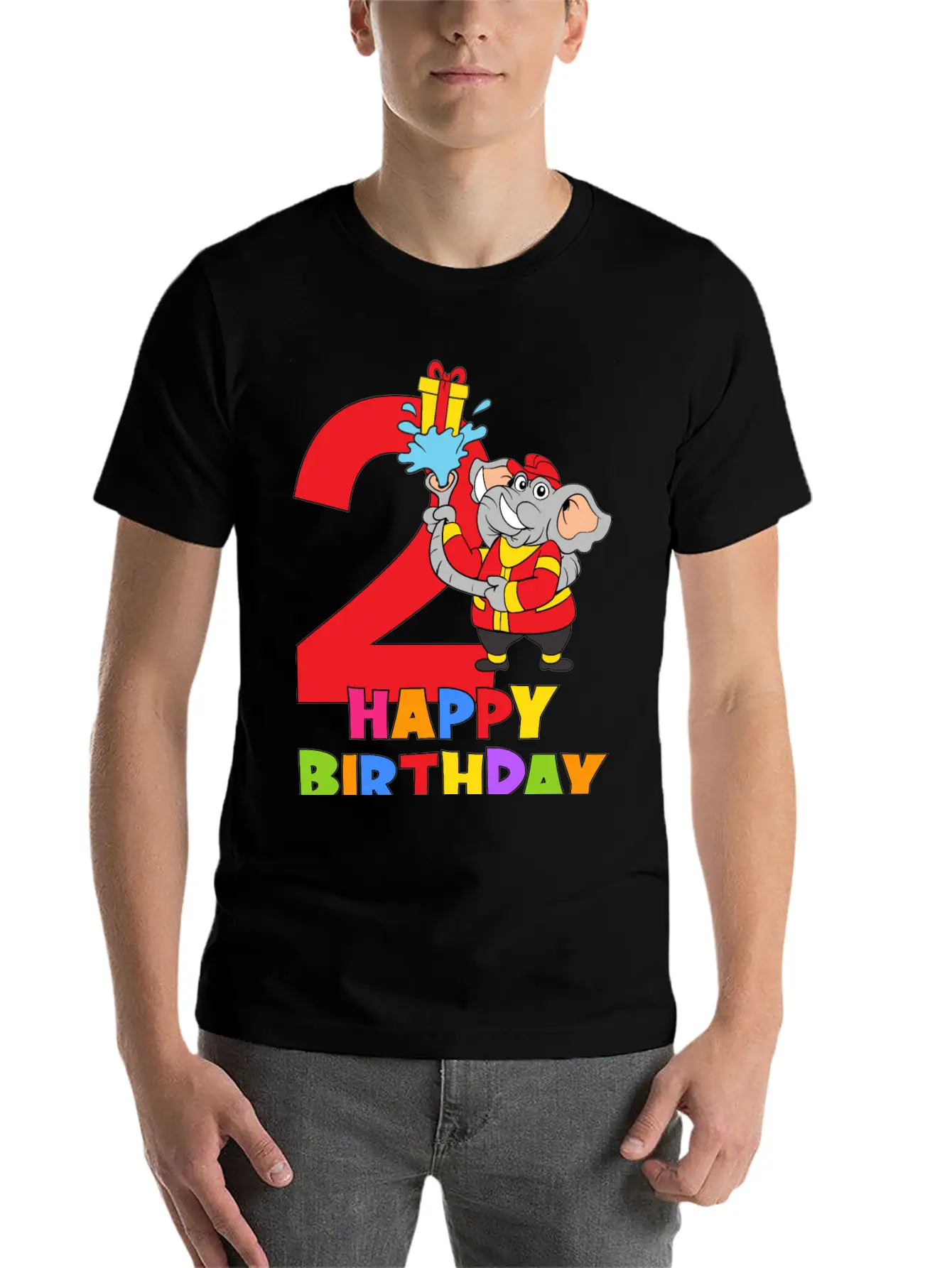 2 Years Old 2nd Birthday Firefighter Fireman Breathable Soft Cotton T-Shirt – Timeless Casual Look