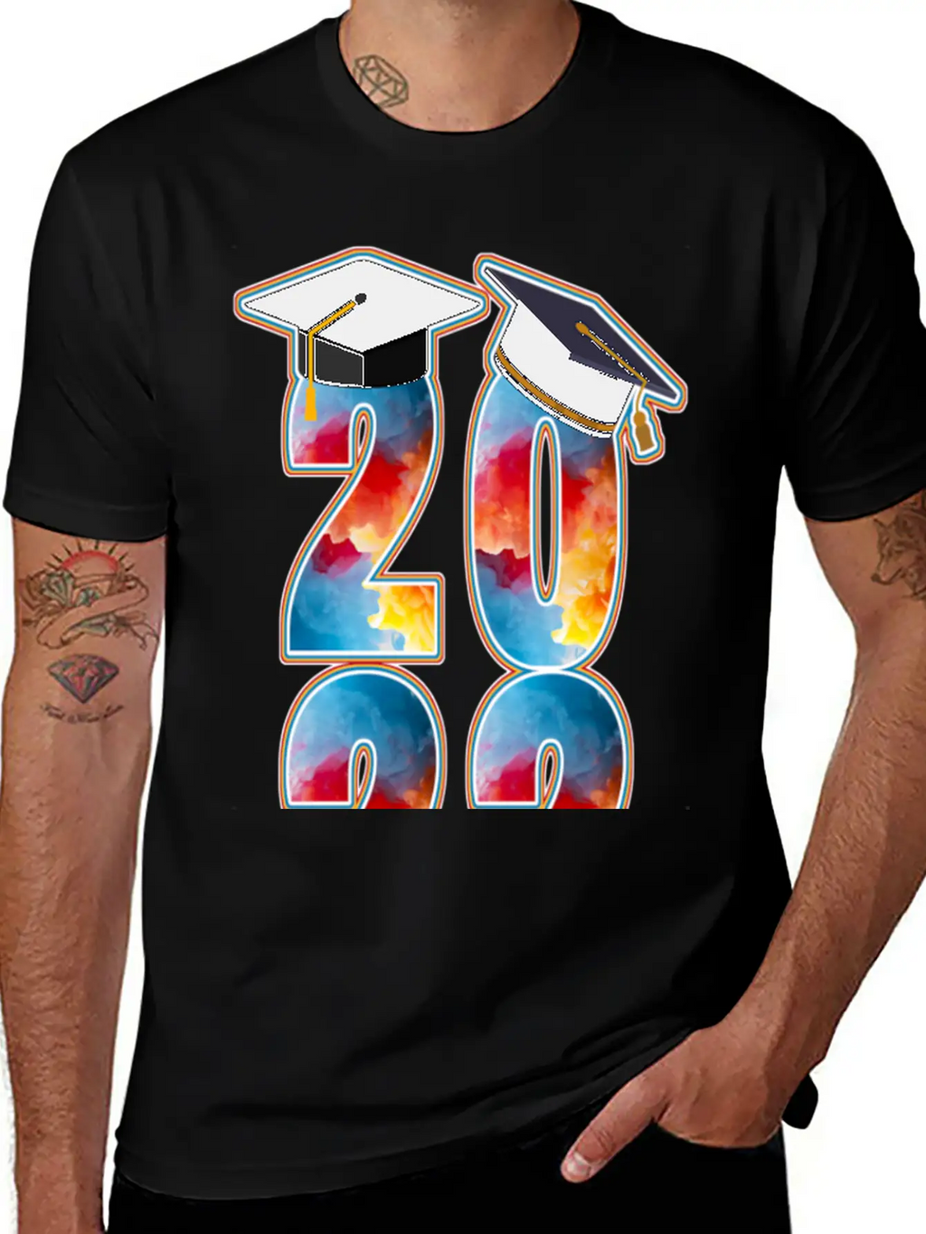 2022 TIE-DYE GRADUATION Casual Graphic T-Shirt – Simple And Comfortable Daily Wear