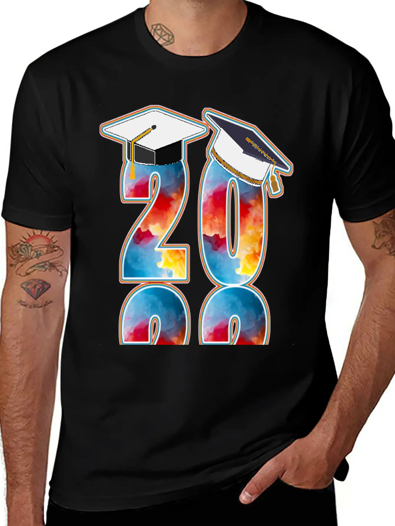 2022 TIE-DYE GRADUATION Casual Graphic T-Shirt – Simple And Comfortable Daily Wear