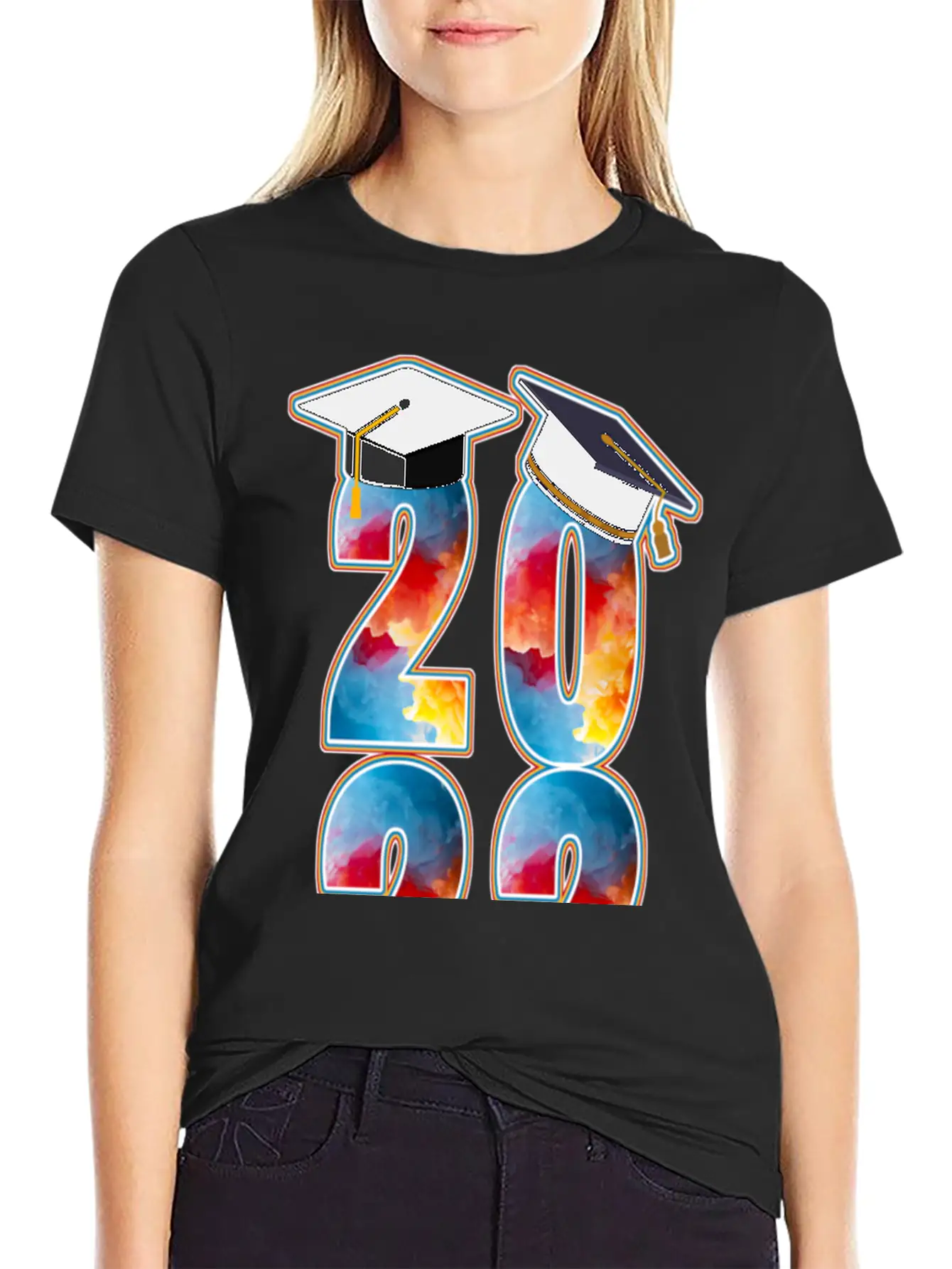 2022 TIE-DYE GRADUATION Casual Graphic T-Shirt – Simple And Comfortable Daily Wear