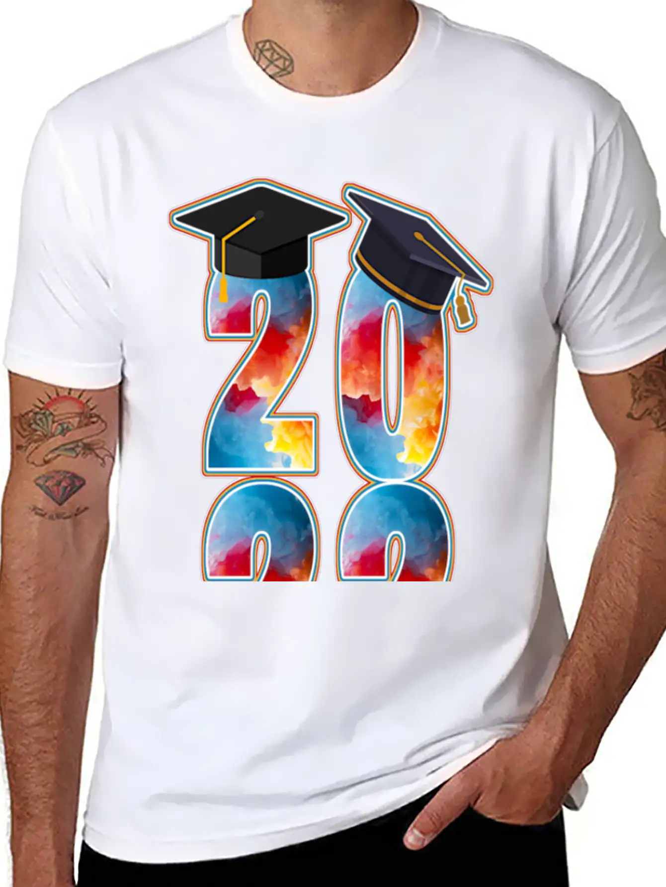 2022 TIE-DYE GRADUATION Casual Graphic T-Shirt – Simple And Comfortable Daily Wear