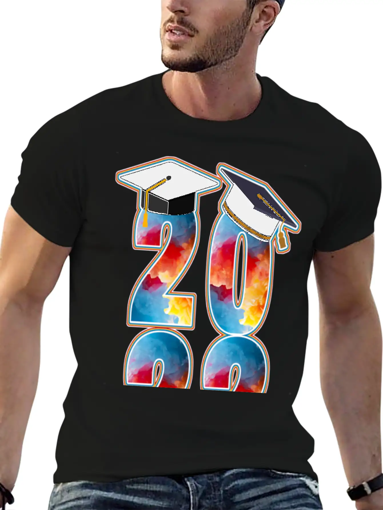 2022 TIE-DYE GRADUATION Casual Graphic T-Shirt – Simple And Comfortable Daily Wear