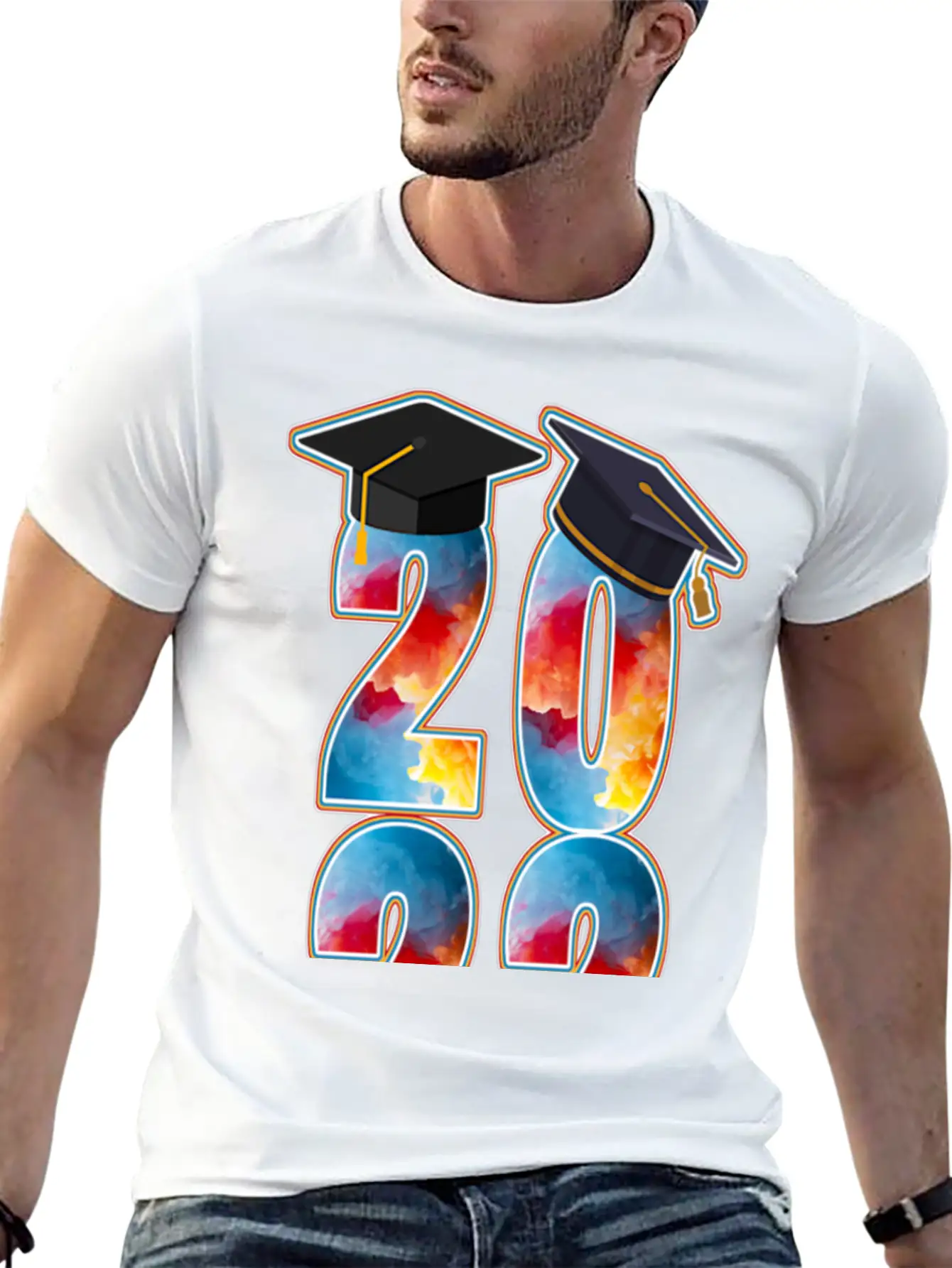 2022 TIE-DYE GRADUATION Casual Graphic T-Shirt – Simple And Comfortable Daily Wear