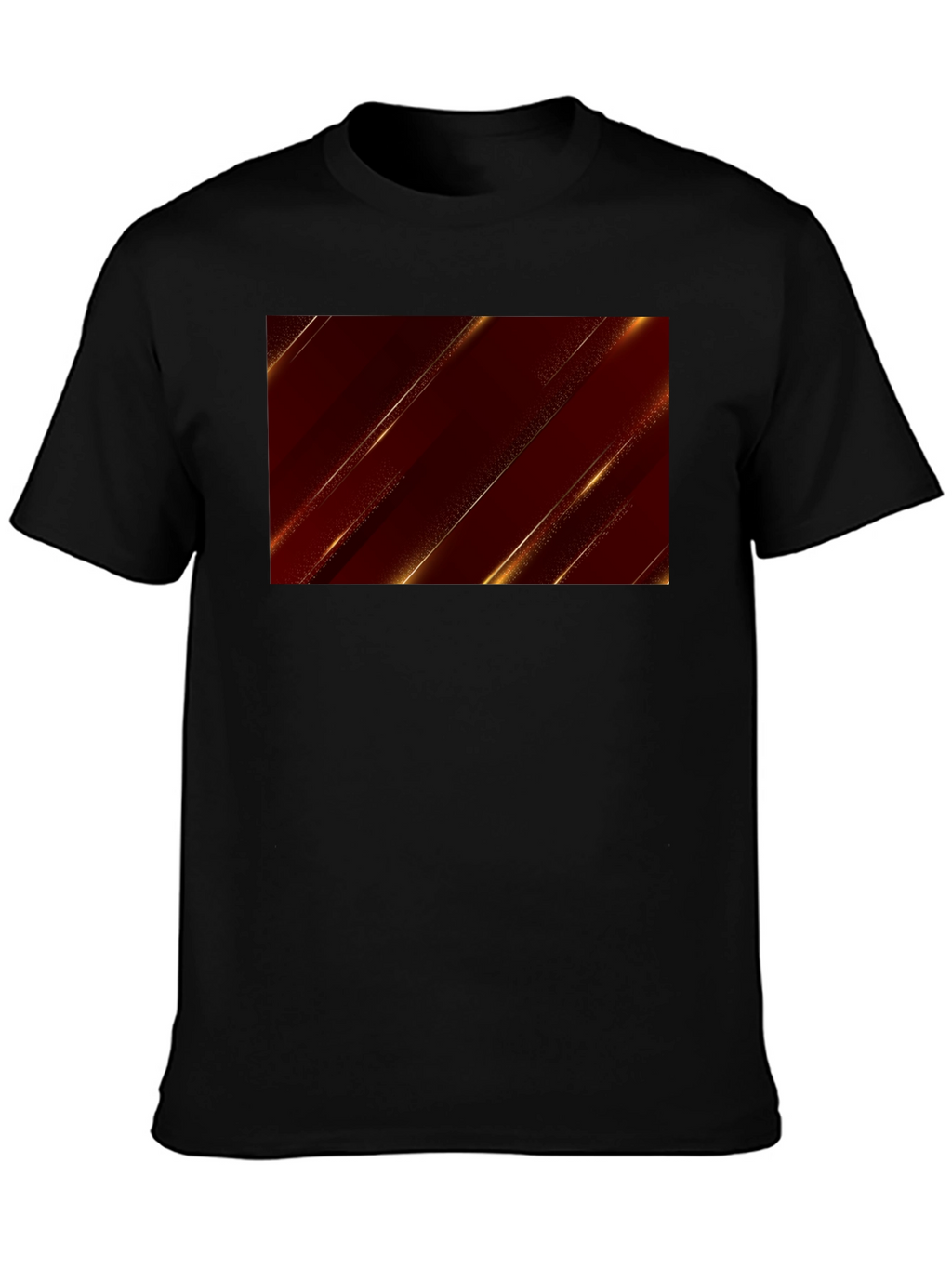 Sleek Black Tee with Modern Geometric Design