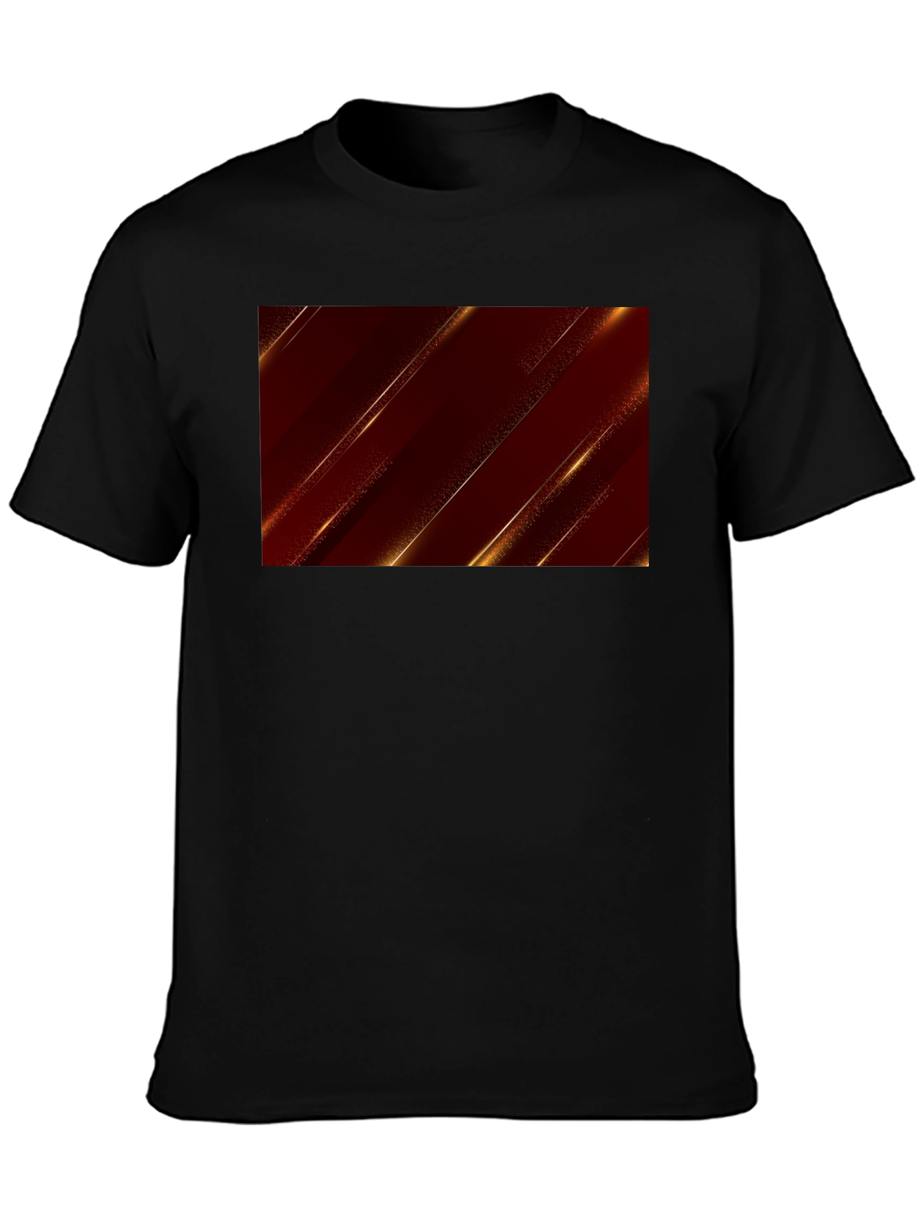 Sleek Black Tee with Modern Geometric Design
