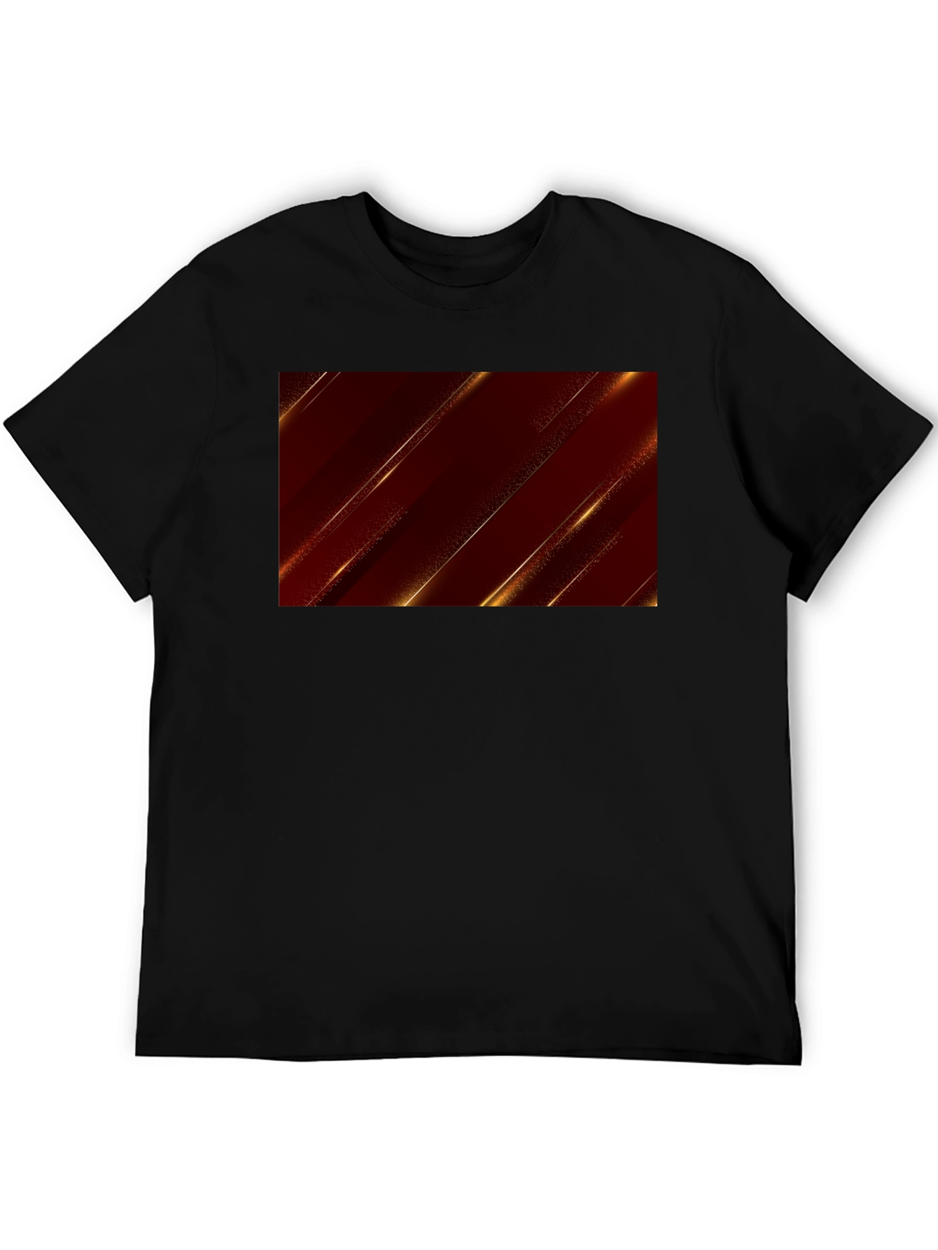 Sleek Black Tee with Modern Geometric Design