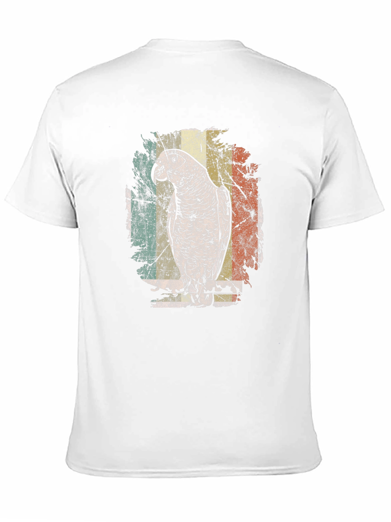 Retro Parrot Graphic Tee - Vintage Style Black T-Shirt