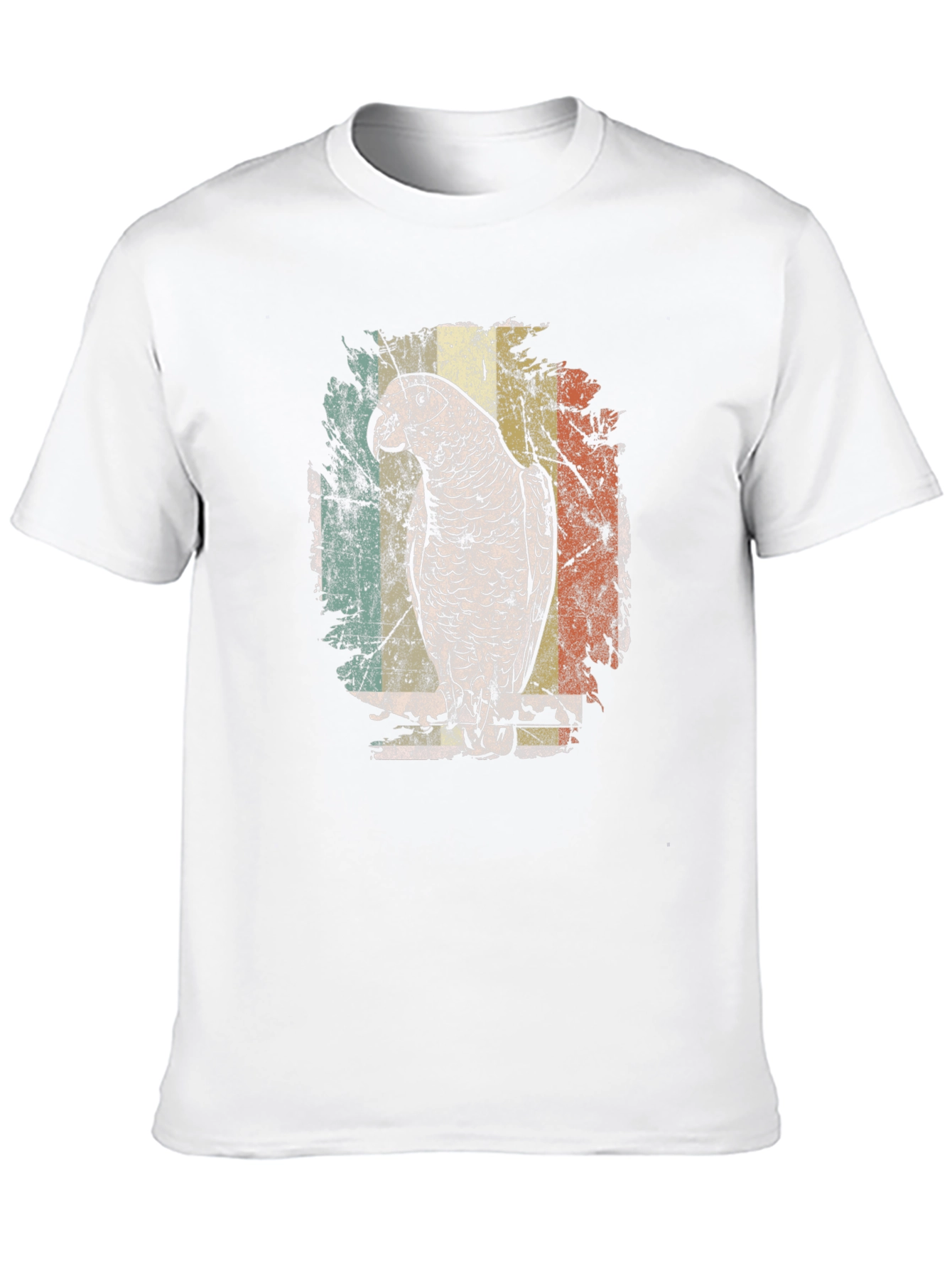 Retro Parrot Graphic Tee - Vintage Style Black T-Shirt