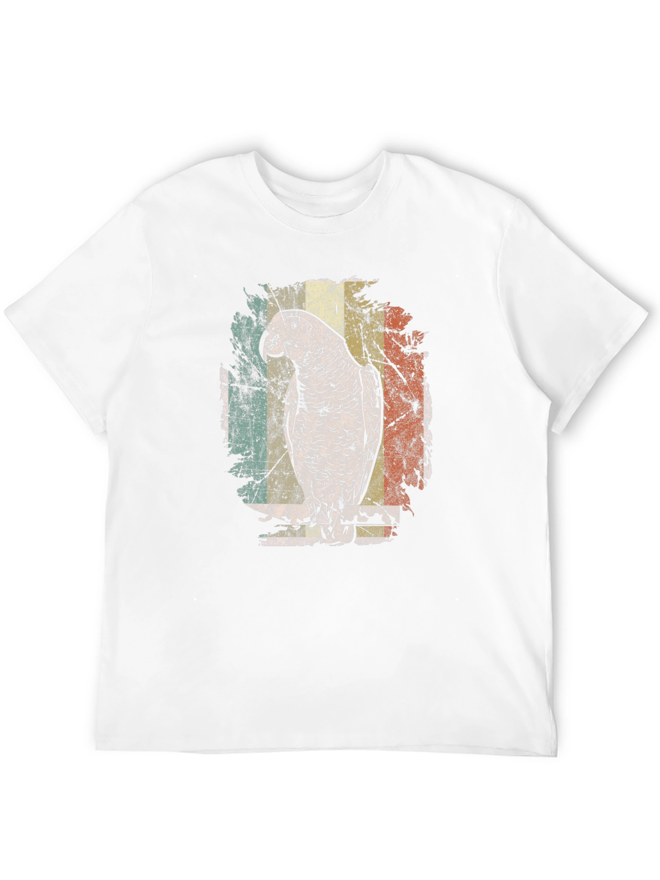 Retro Parrot Graphic Tee - Vintage Style Black T-Shirt