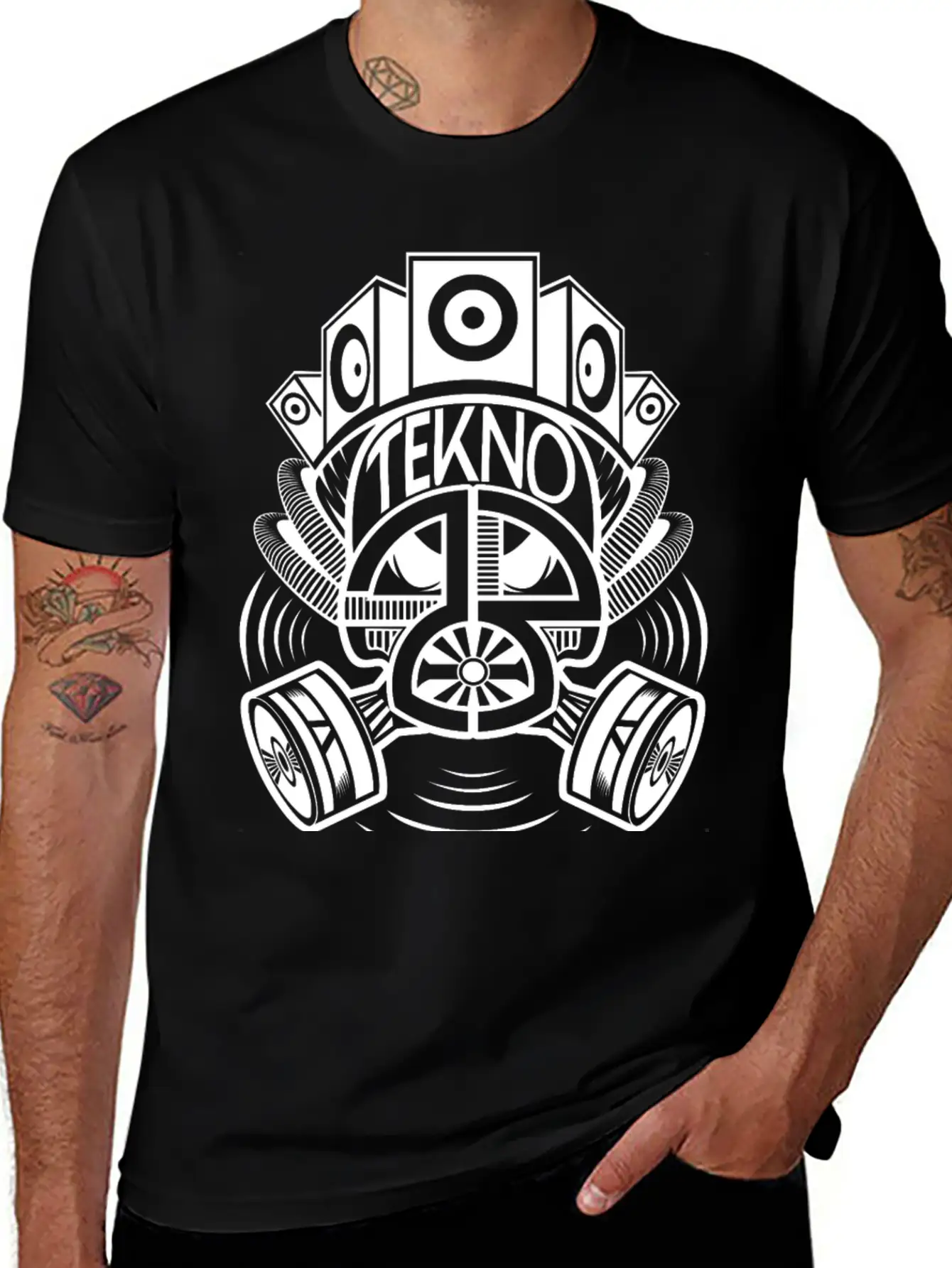 2323078 - Tekno 23 Gas Mask Speaker Breathable Soft Cotton T-Shirt – Timeless Casual Look