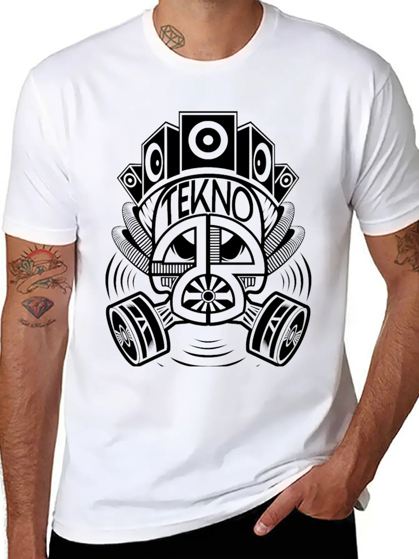 2323078 - Tekno 23 Gas Mask Speaker Breathable Soft Cotton T-Shirt – Timeless Casual Look