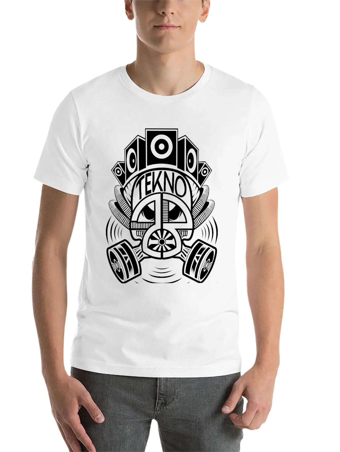 2323078 - Tekno 23 Gas Mask Speaker Breathable Soft Cotton T-Shirt – Timeless Casual Look