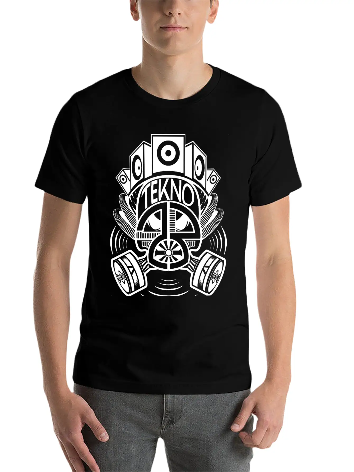 2323078 - Tekno 23 Gas Mask Speaker Breathable Soft Cotton T-Shirt – Timeless Casual Look