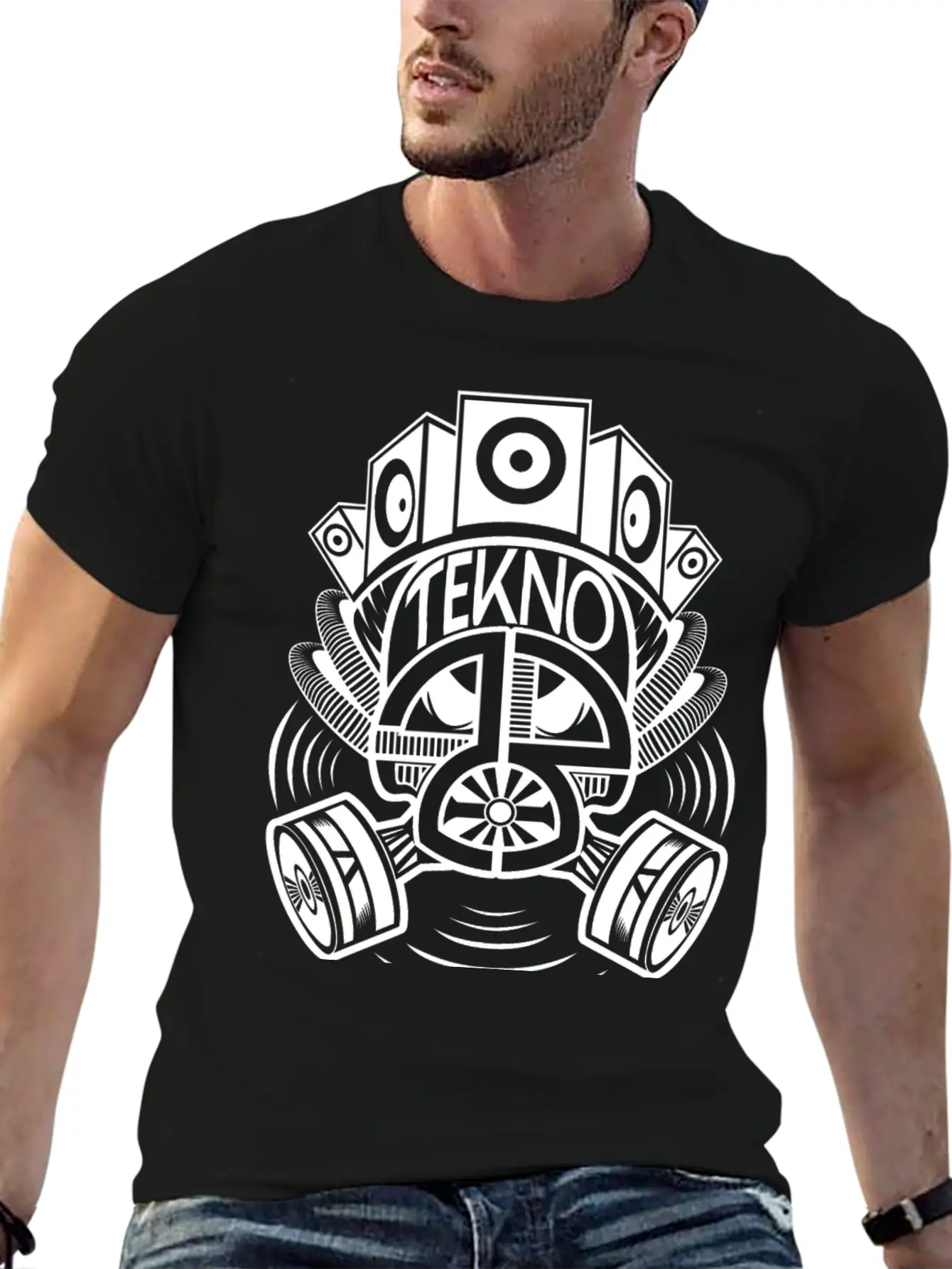2323078 - Tekno 23 Gas Mask Speaker Breathable Soft Cotton T-Shirt – Timeless Casual Look