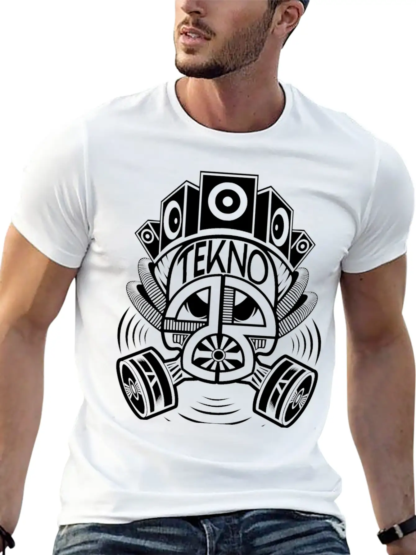 2323078 - Tekno 23 Gas Mask Speaker Breathable Soft Cotton T-Shirt – Timeless Casual Look
