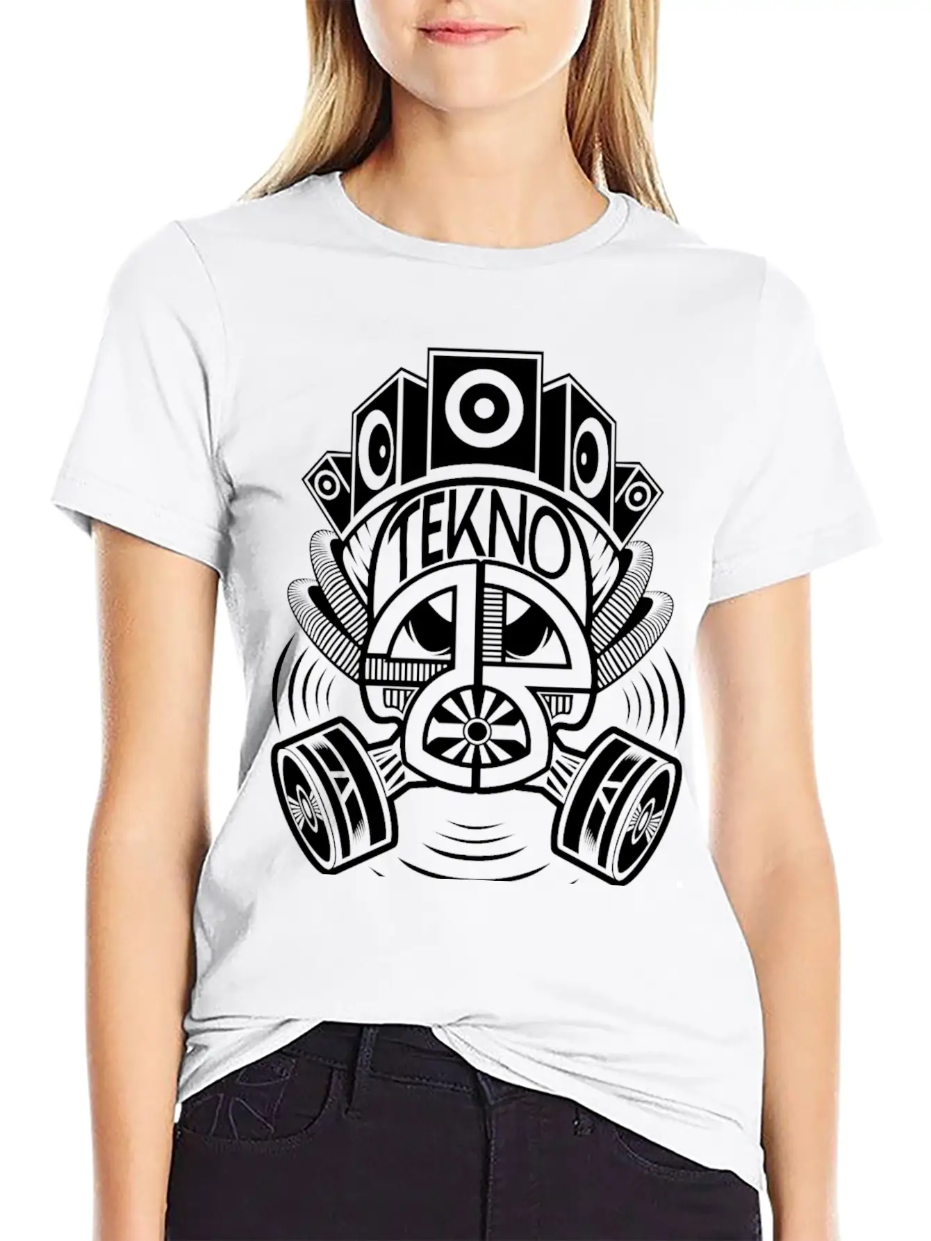 2323078 - Tekno 23 Gas Mask Speaker Breathable Soft Cotton T-Shirt – Timeless Casual Look