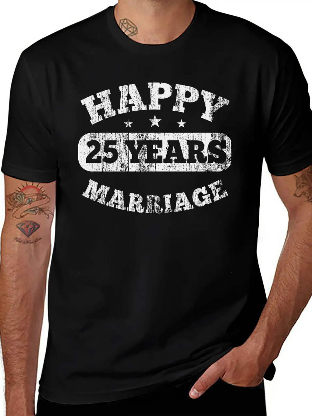 25 Years Happy Marriage Unisex Casual T-Shirt – Clean Design For Daily Comfort