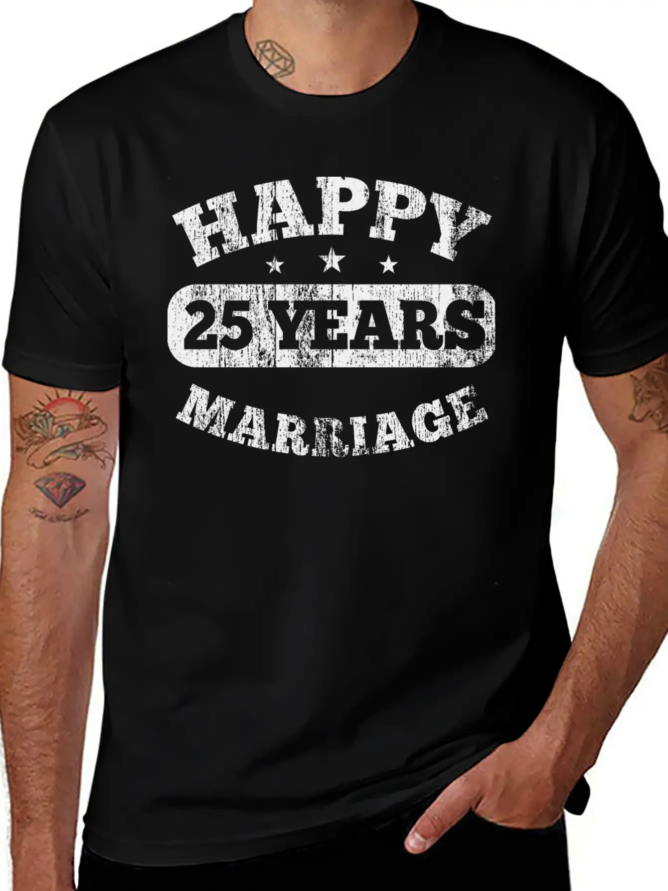 25 Years Happy Marriage Unisex Casual T-Shirt – Clean Design For Daily Comfort