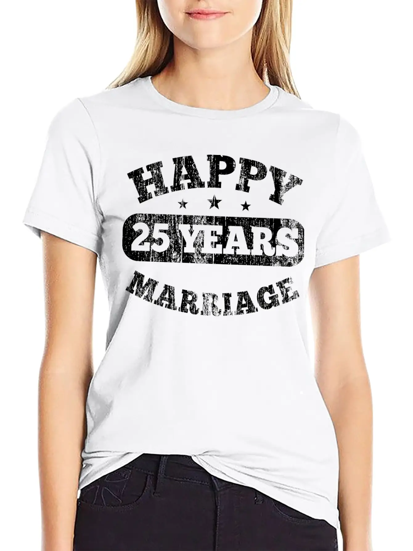 25 Years Happy Marriage Unisex Casual T-Shirt – Clean Design For Daily Comfort