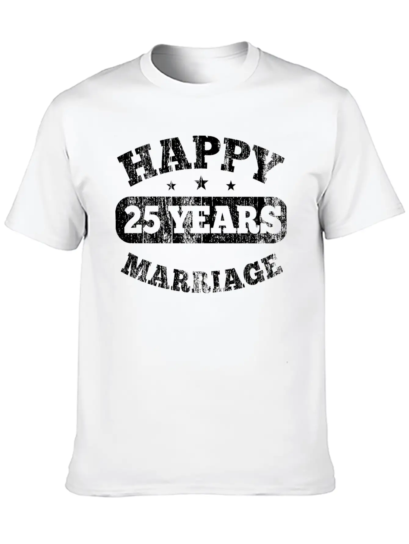 25 Years Happy Marriage Unisex Casual T-Shirt – Clean Design For Daily Comfort