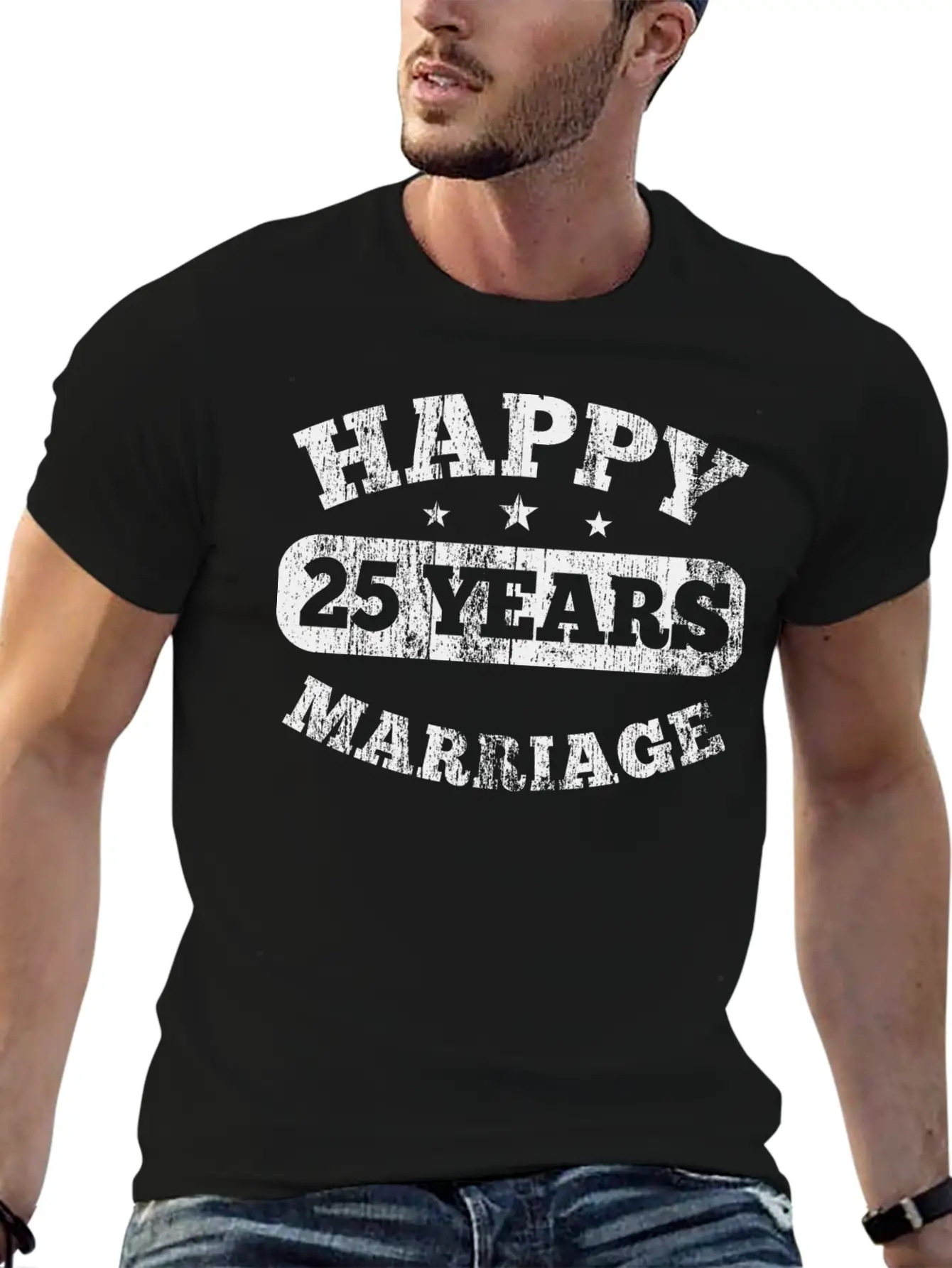 25 Years Happy Marriage Unisex Casual T-Shirt – Clean Design For Daily Comfort