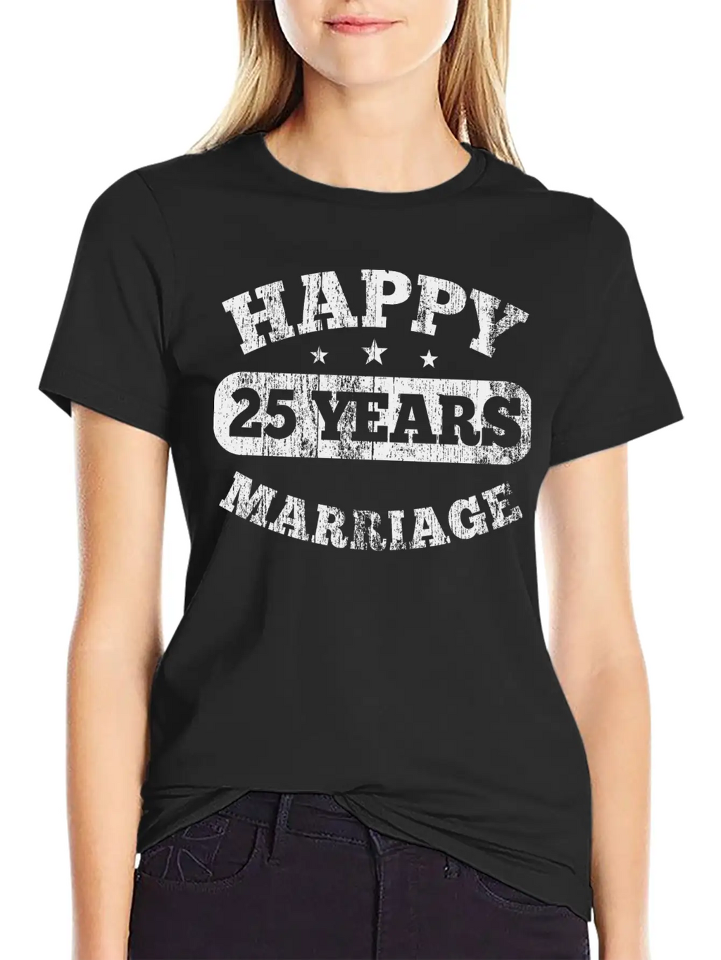 25 Years Happy Marriage Unisex Casual T-Shirt – Clean Design For Daily Comfort