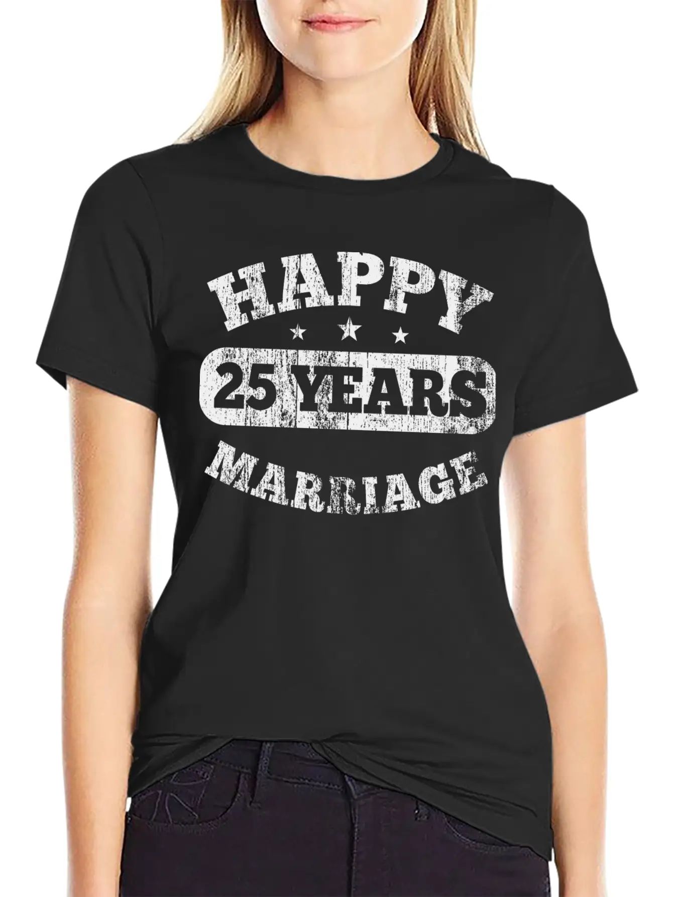 25 Years Happy Marriage Unisex Casual T-Shirt – Clean Design For Daily Comfort