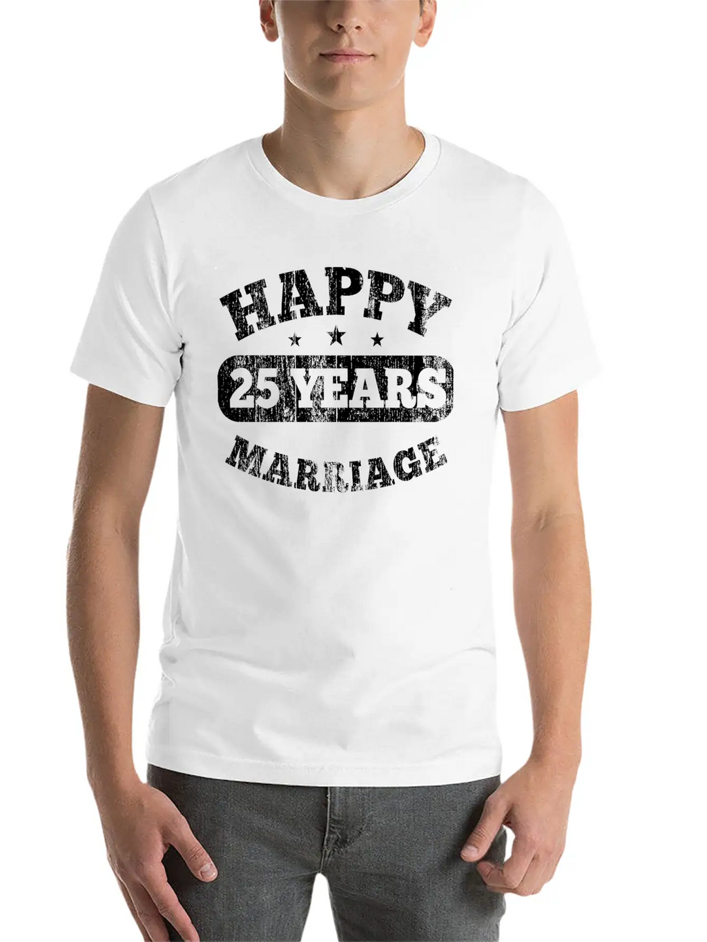 25 Years Happy Marriage Unisex Casual T-Shirt – Clean Design For Daily Comfort