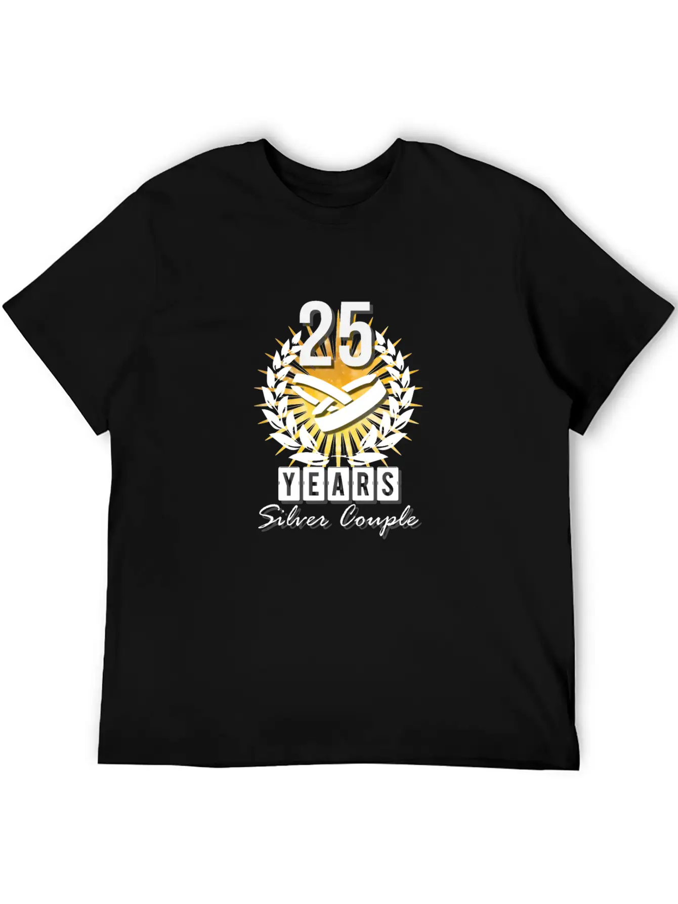 25 Years - Silver Couple! Unisex Short Sleeve Soft Cotton T-Shirt – Casual Everyday Wear