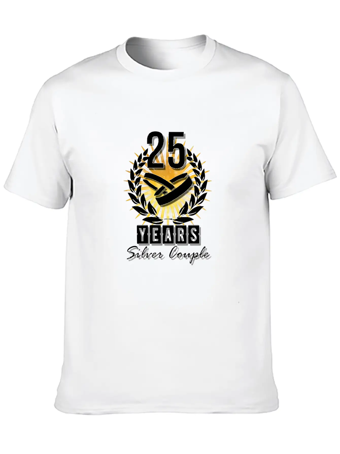 25 Years - Silver Couple! Unisex Short Sleeve Soft Cotton T-Shirt – Casual Everyday Wear