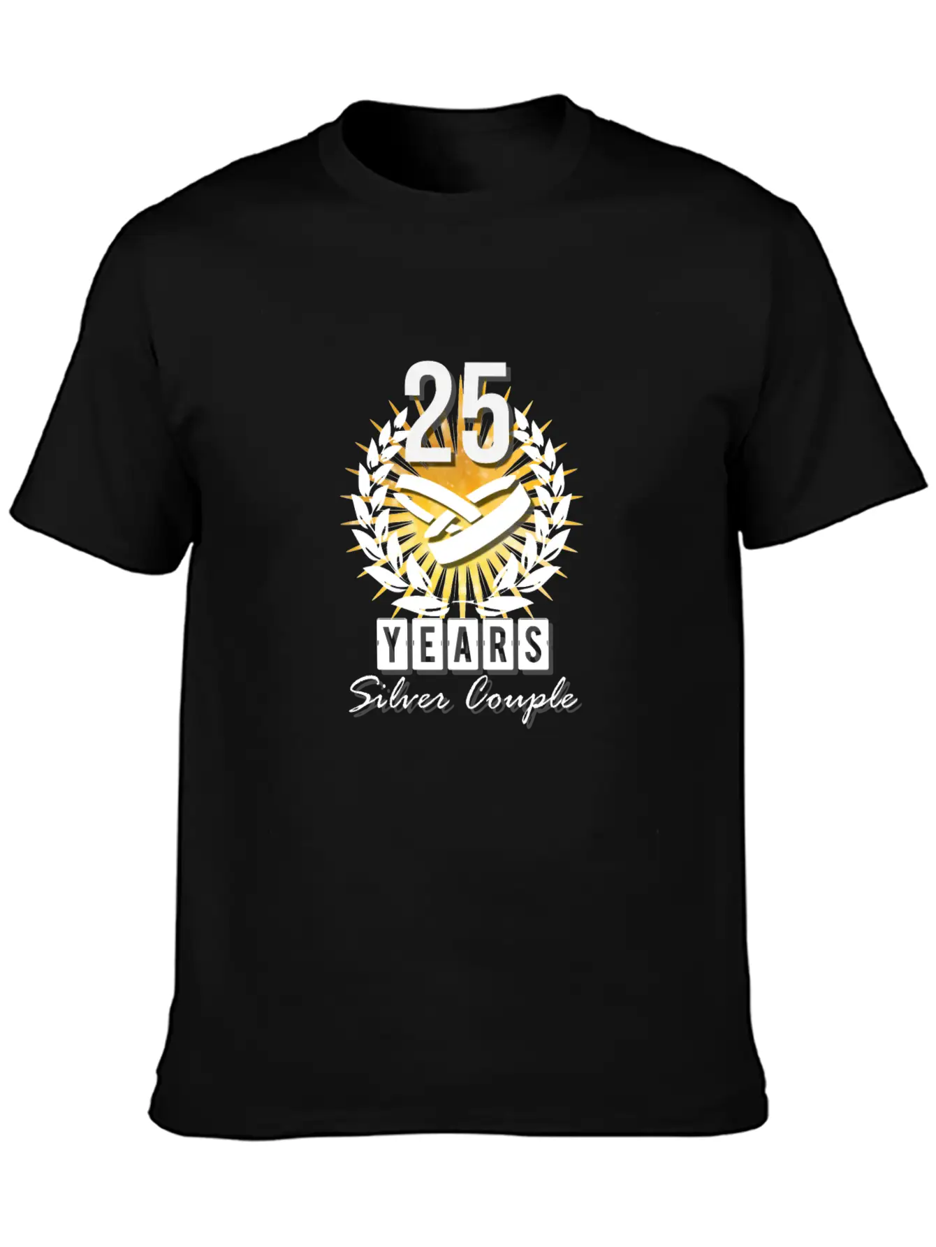 25 Years - Silver Couple! Unisex Short Sleeve Soft Cotton T-Shirt – Casual Everyday Wear