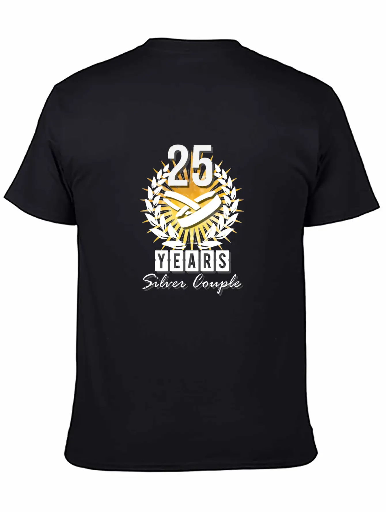 25 Years - Silver Couple! Unisex Short Sleeve Soft Cotton T-Shirt – Casual Everyday Wear