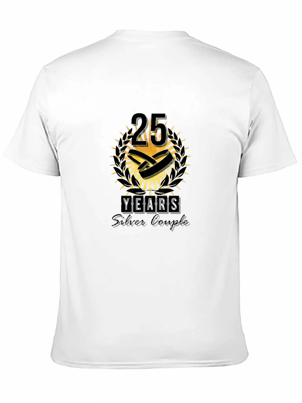 25 Years - Silver Couple! Unisex Short Sleeve Soft Cotton T-Shirt – Casual Everyday Wear