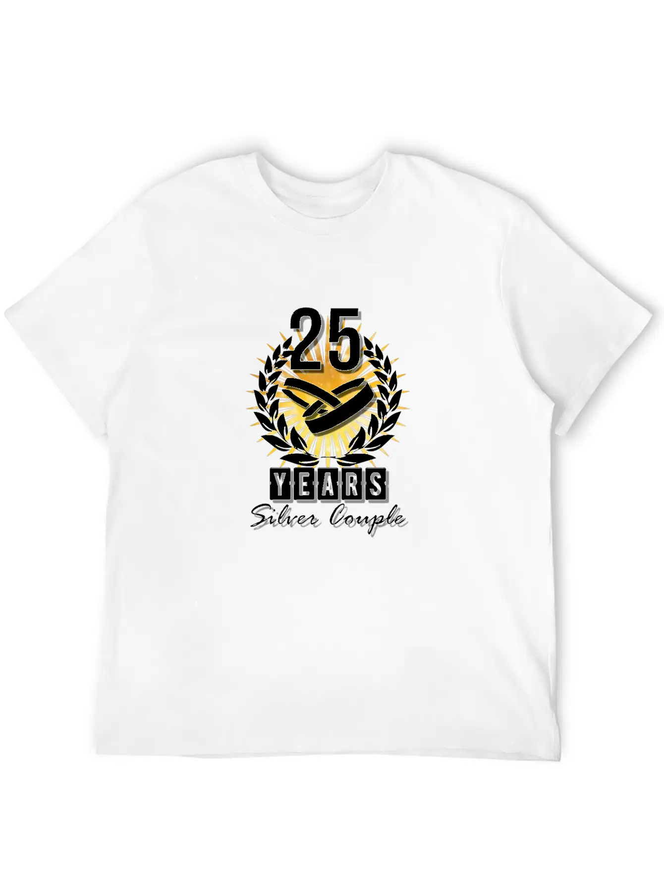 25 Years - Silver Couple! Unisex Short Sleeve Soft Cotton T-Shirt – Casual Everyday Wear