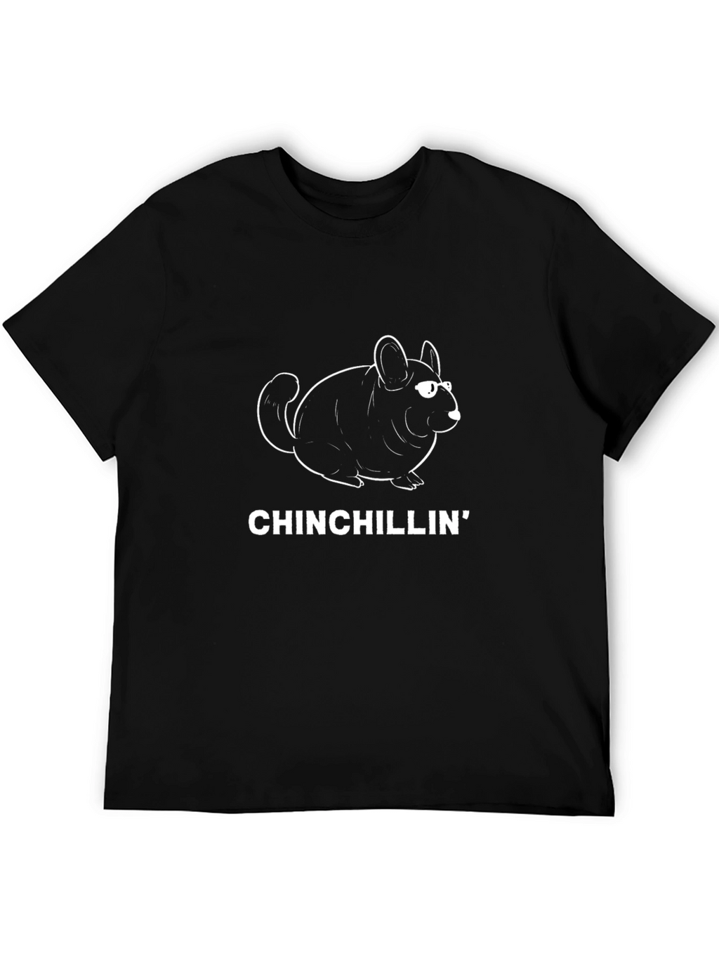Chinchillin Graphic T-Shirt - Black Casual Tee