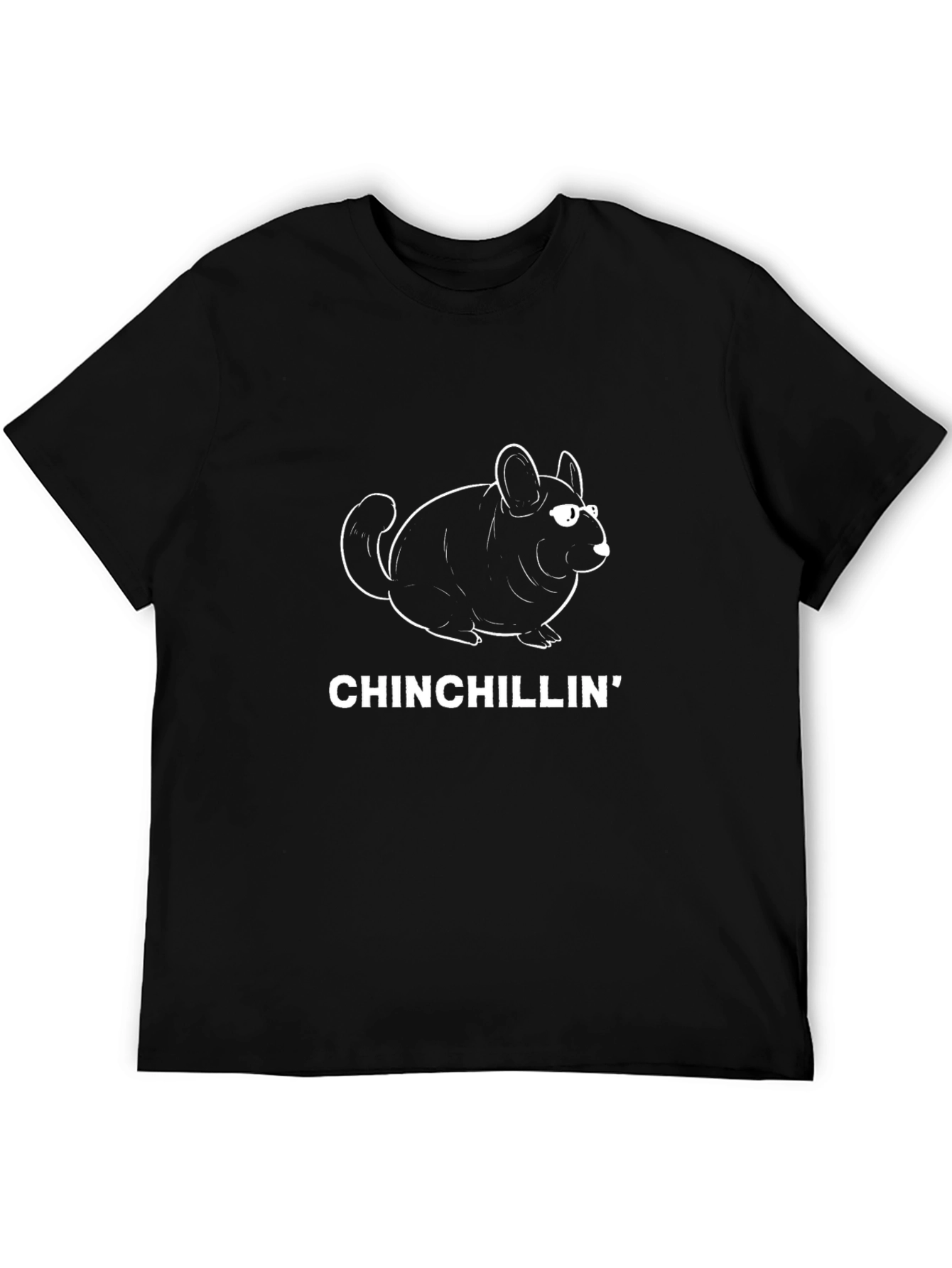 Chinchillin Graphic T-Shirt - Black Casual Tee