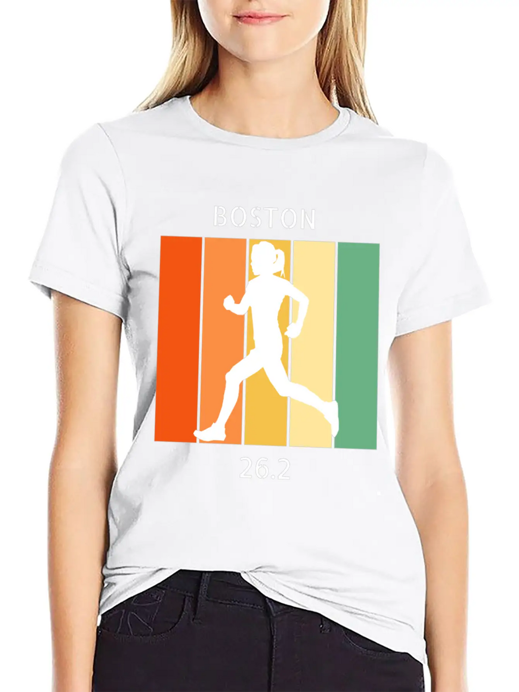 26.2: Boston Marathon - Female Casual Graphic T-Shirt – Simple And Comfortable Daily Wear