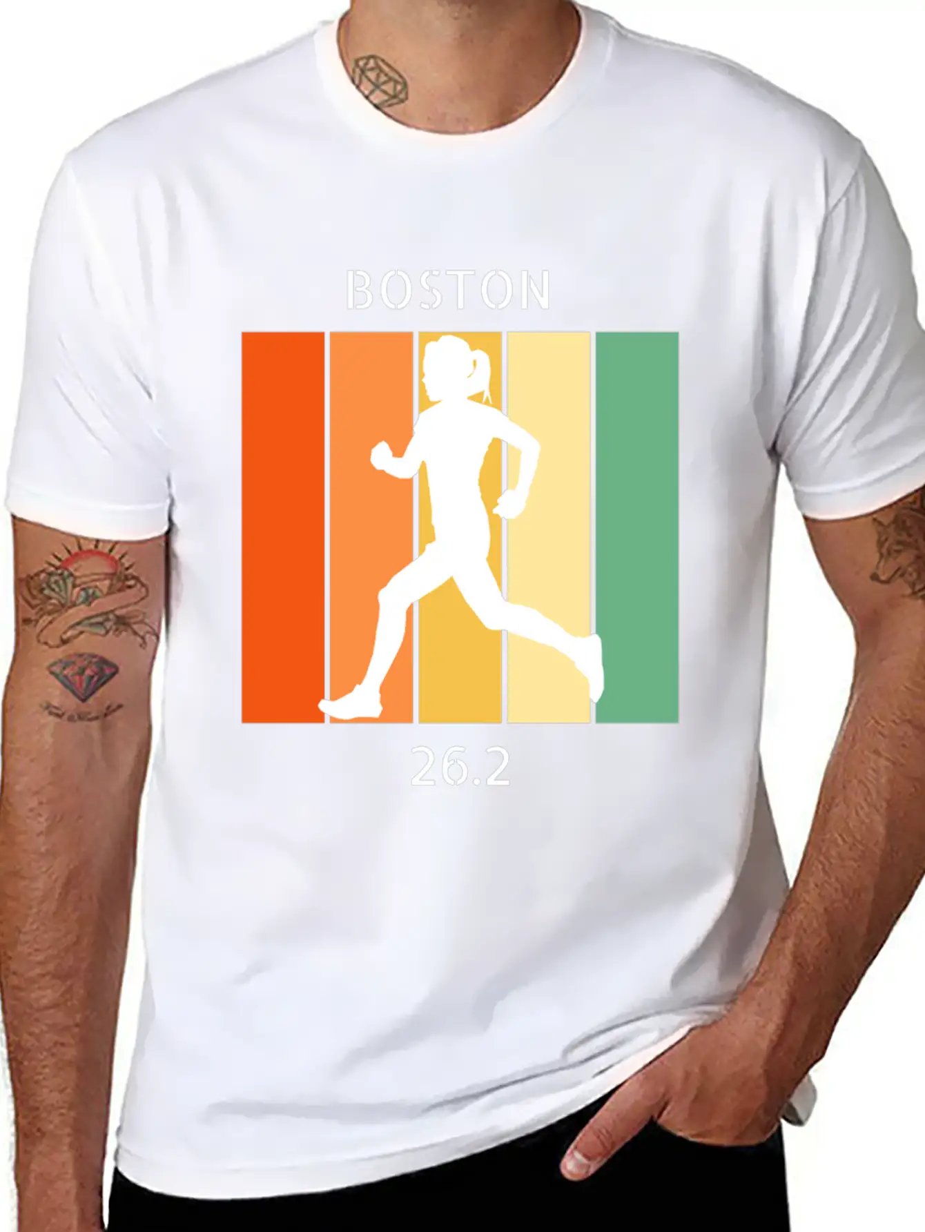 26.2: Boston Marathon - Female Casual Graphic T-Shirt – Simple And Comfortable Daily Wear