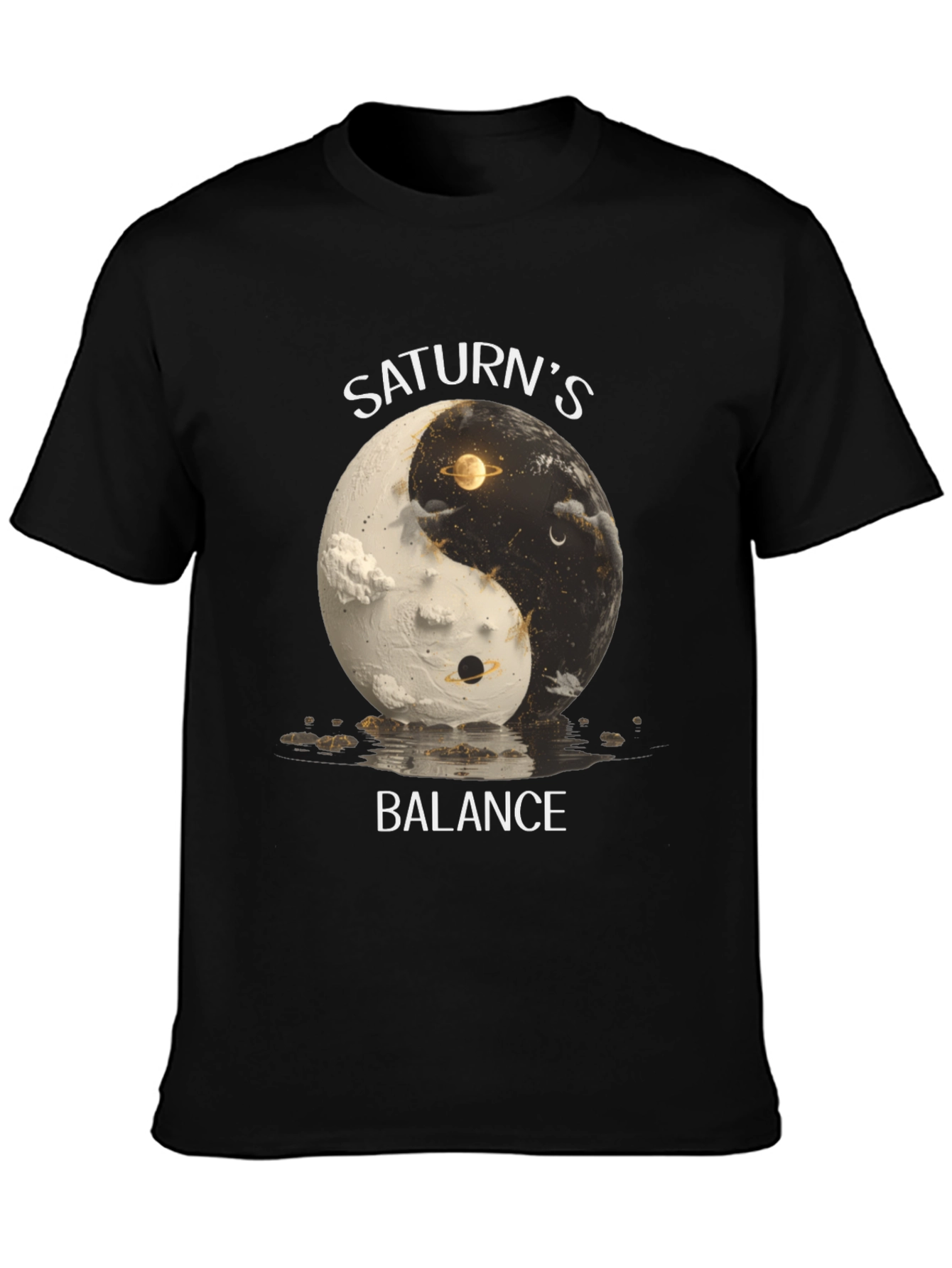 Saturns Balance Graphic T-Shirt - Yin Yang Design