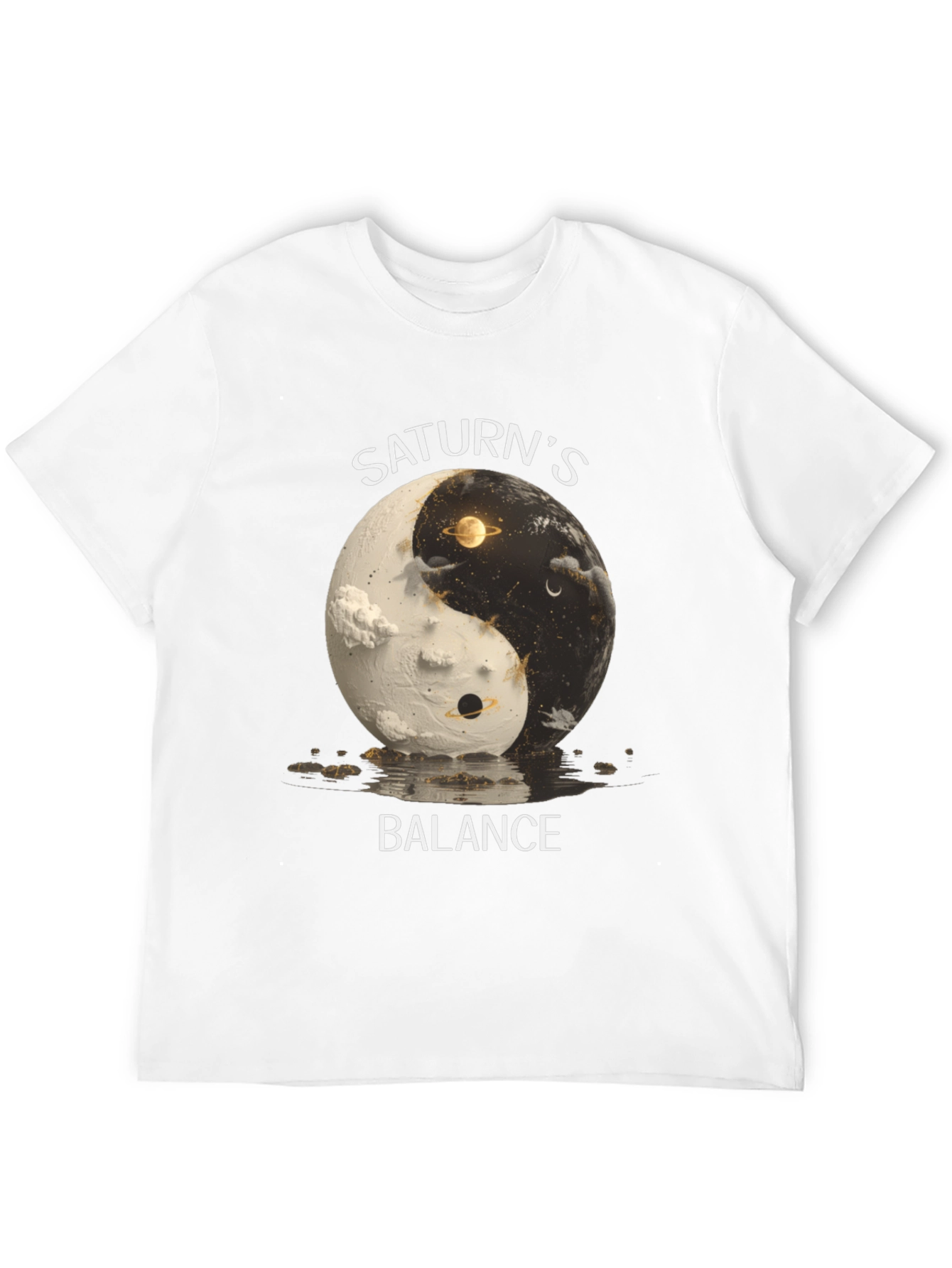 Saturns Balance Graphic T-Shirt - Yin Yang Design
