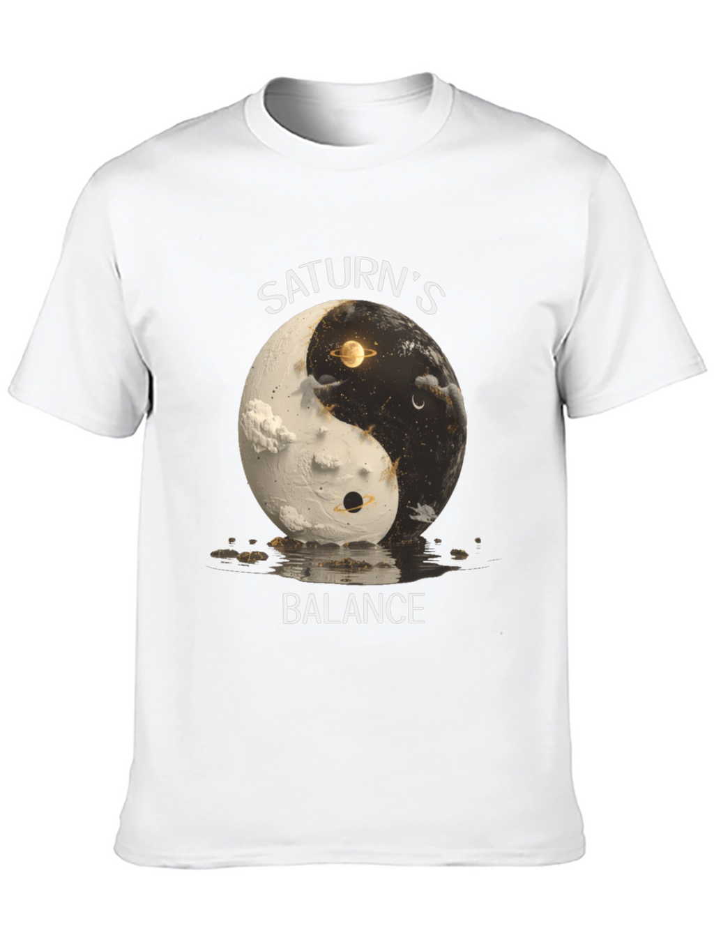 Saturns Balance Graphic T-Shirt - Yin Yang Design